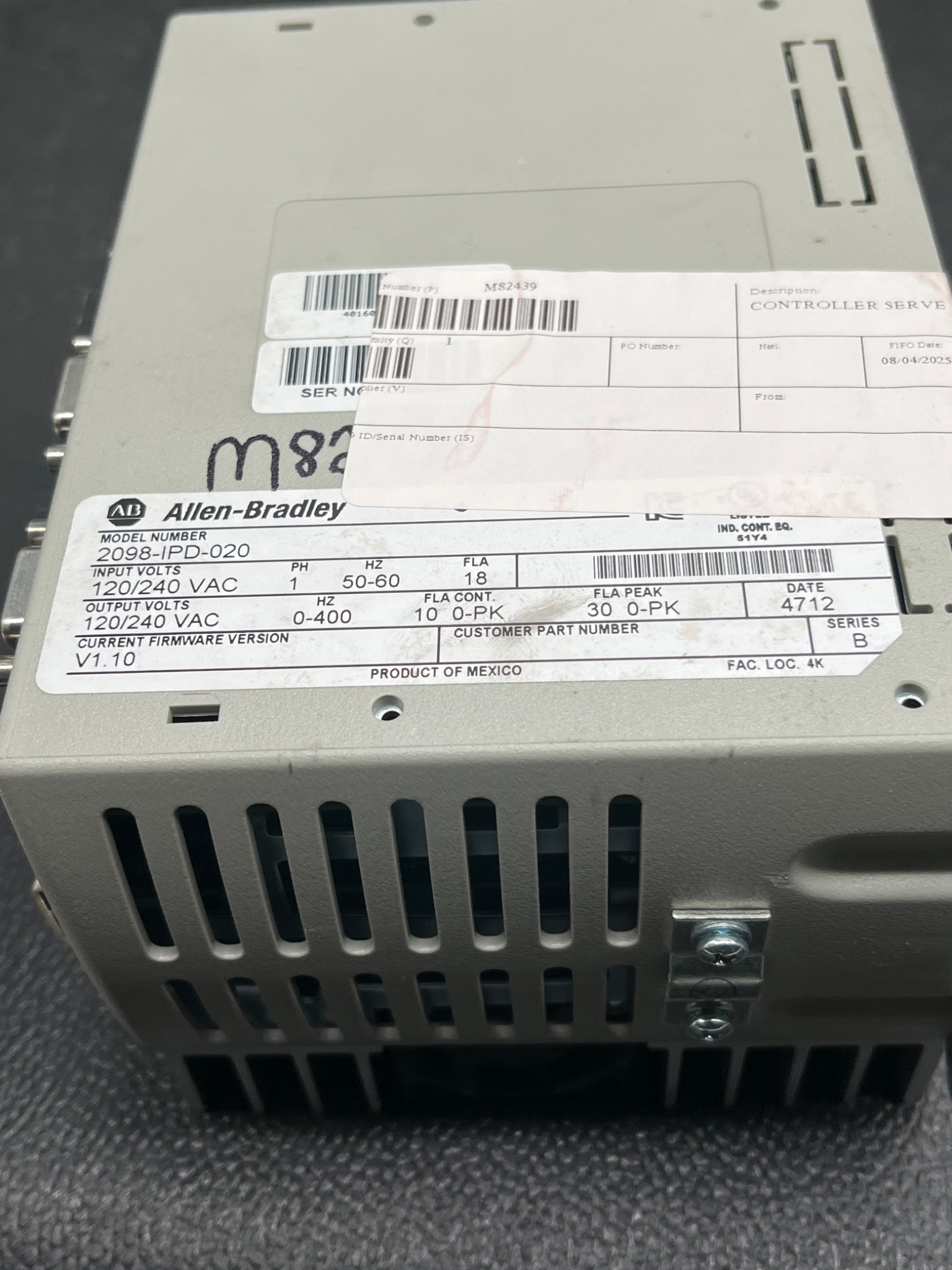 ALLEN‑BRADLEY 2098‑IPD‑020 Kinetix Power Interface Module USED 4
