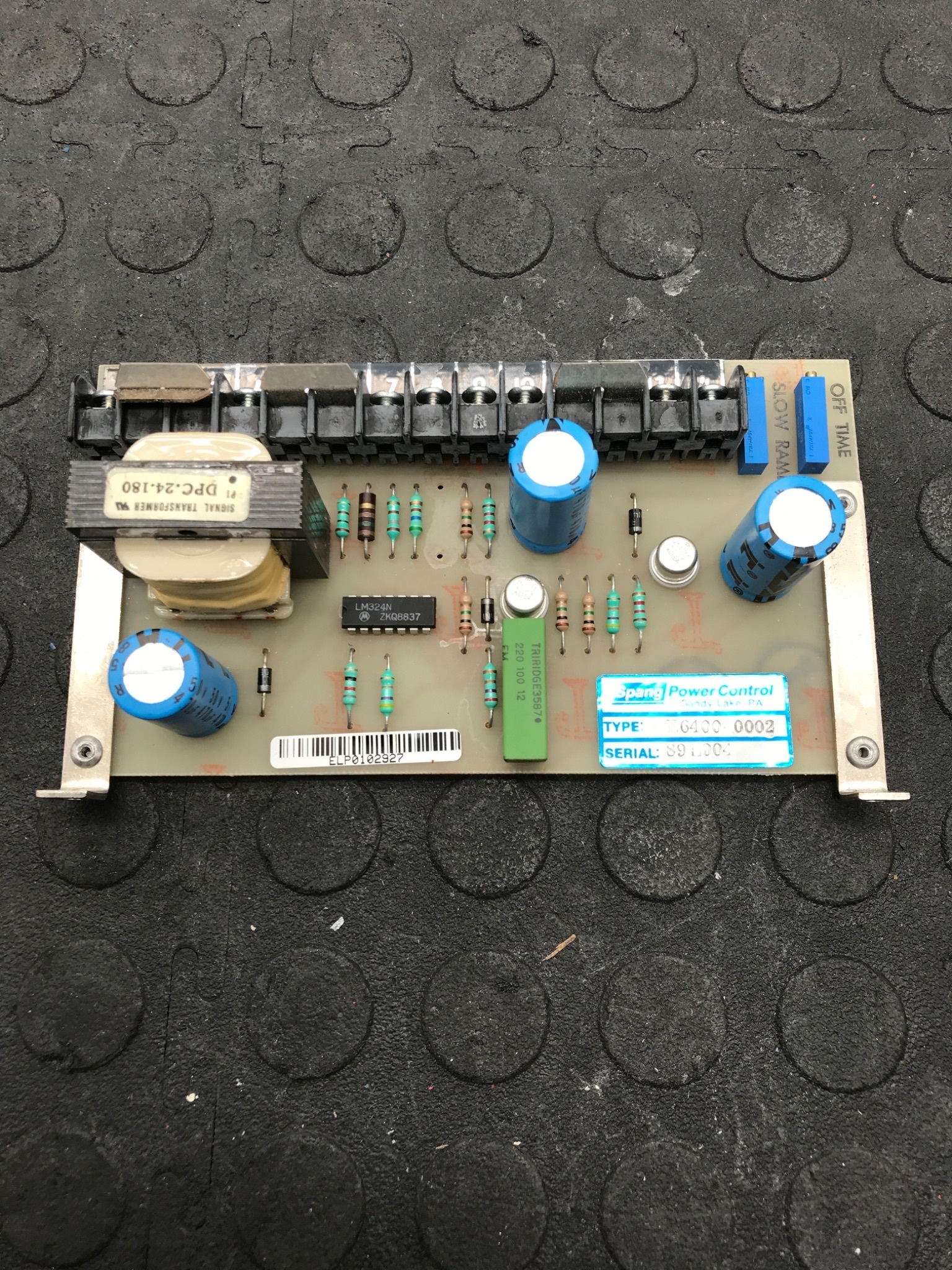SPANG POWER CONTROL E6400-0002 Power Control Board USED 0