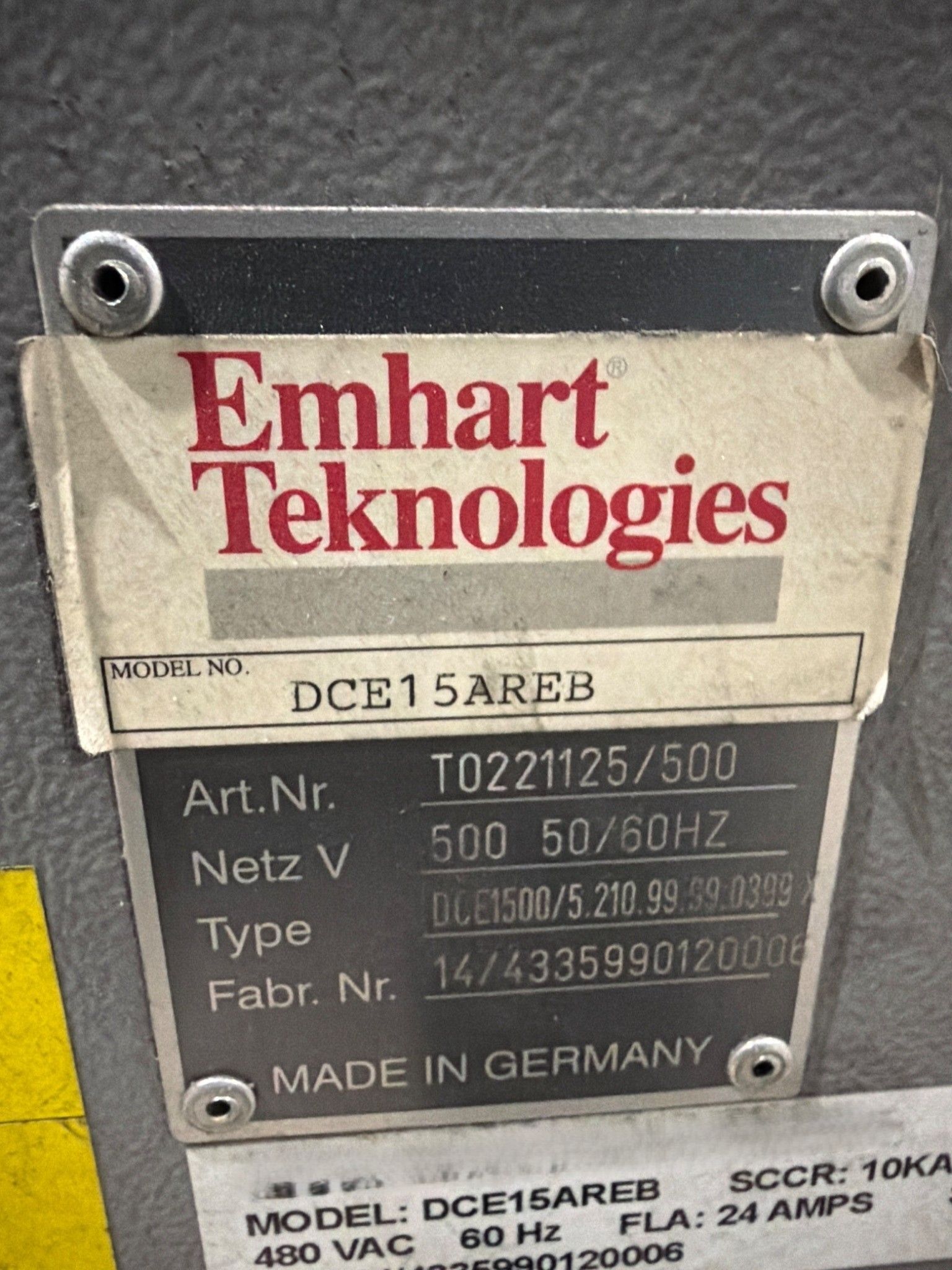 EMHART DCE15AREB Stud Welding Controller with Pendant USED 6