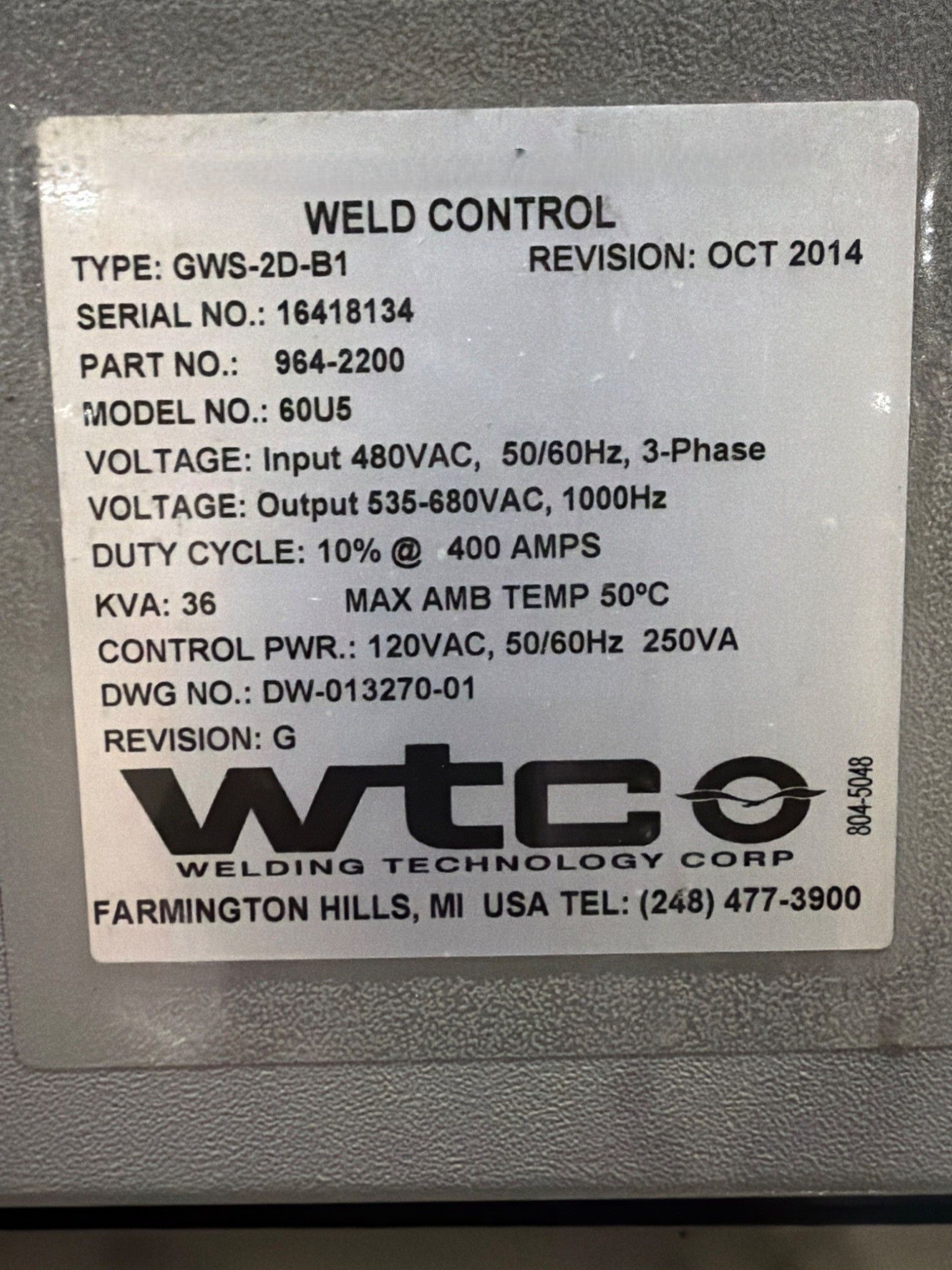 FANUC R‑2000iB/210F Complete w/ R‑30iB Controller, WTC Weld Controls USED 17