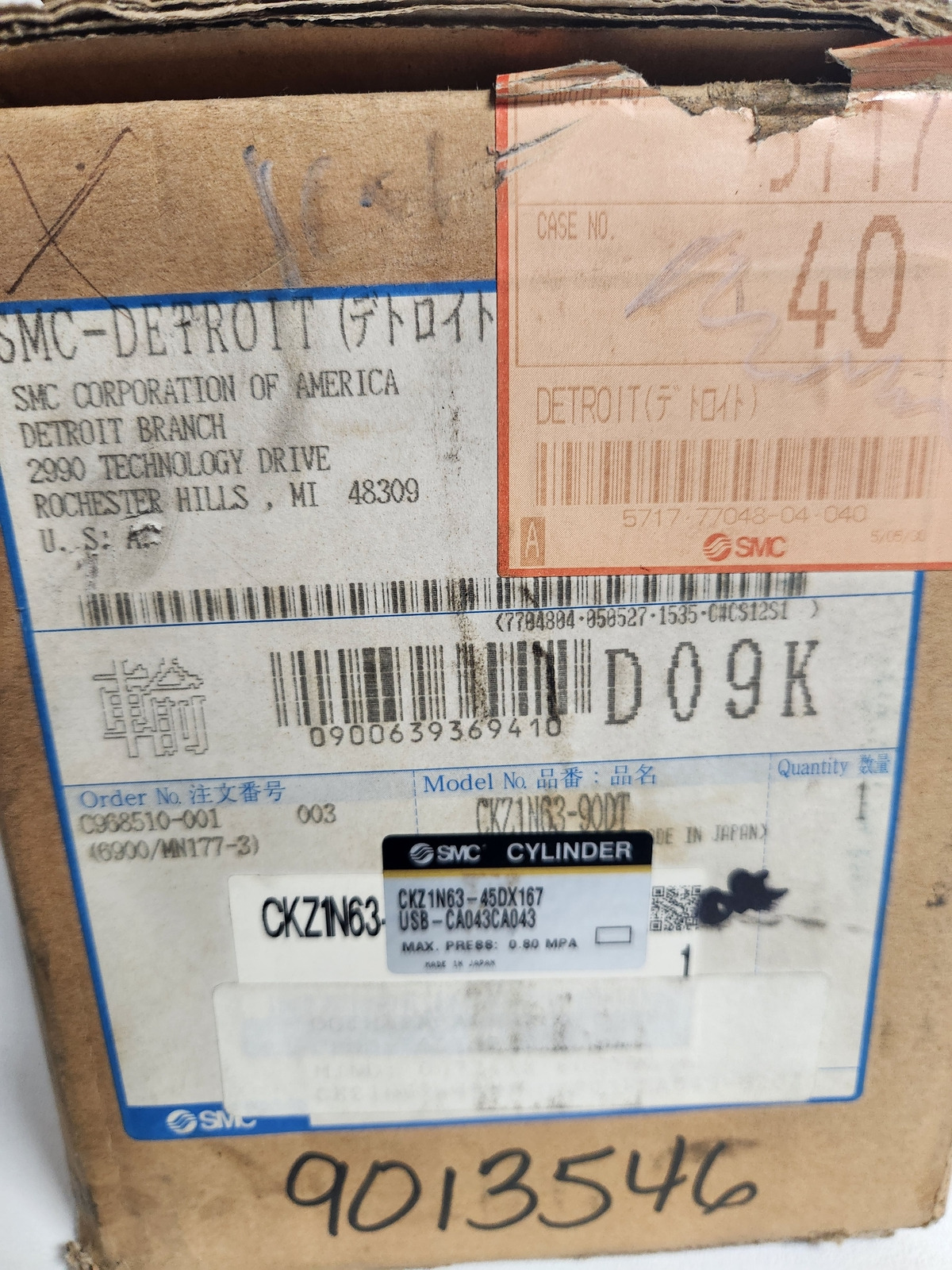 SMC CKZ1N63‑45DX167USB‑CA043CA043 Slim Line Power Clamp NEW 1