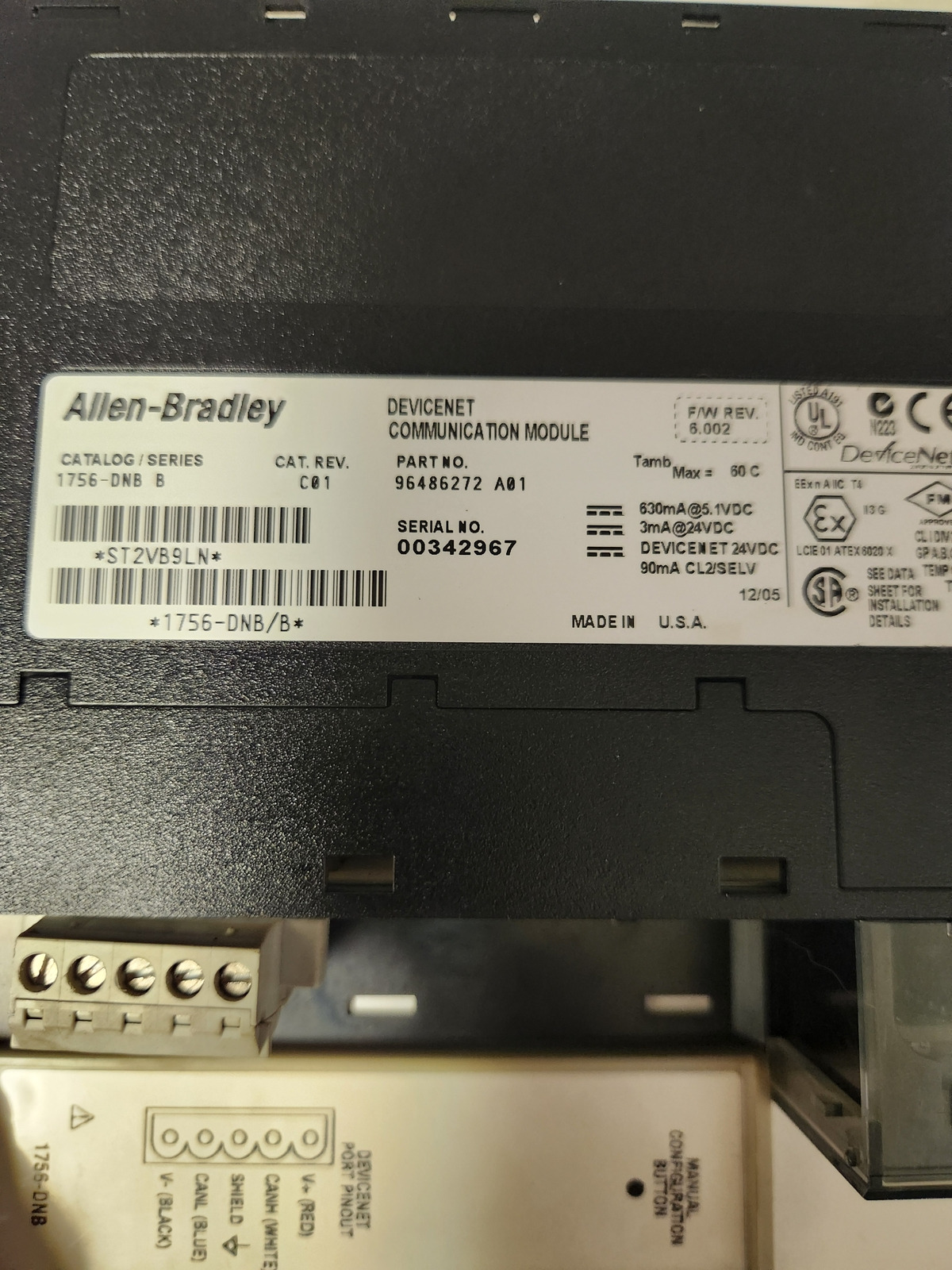 ALLEN‑BRADLEY 1756‑DNB/B ControlLogix DeviceNet Scanner USED 2