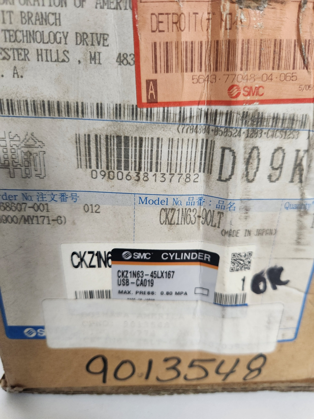 SMC CKZ1N63‑45LX167USB‑CA019 Slim Line Power Clamp NEW 1