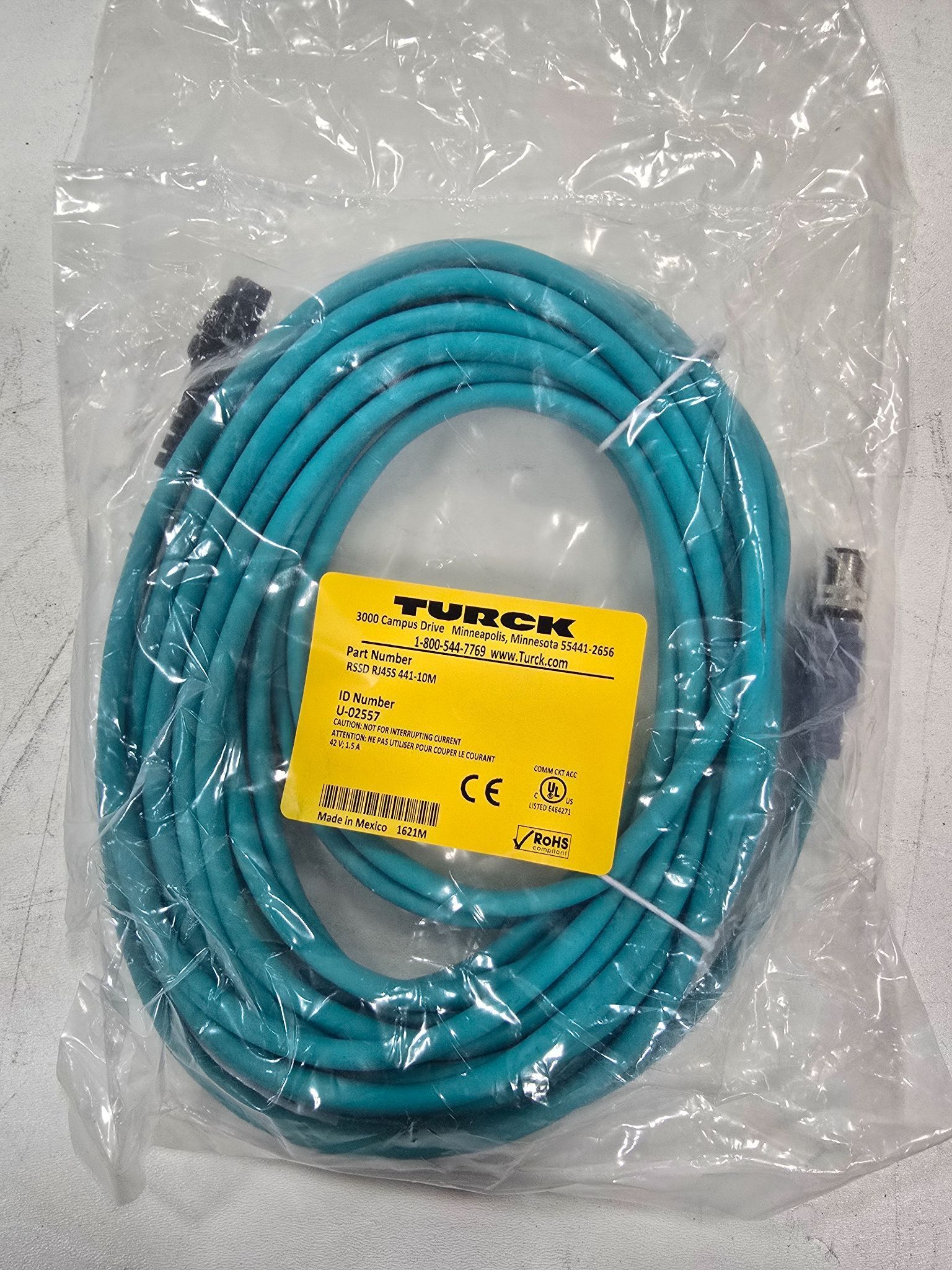 TURCK RSSD‑RJ45S‑441‑10M Ethernet Cordset NEW 0