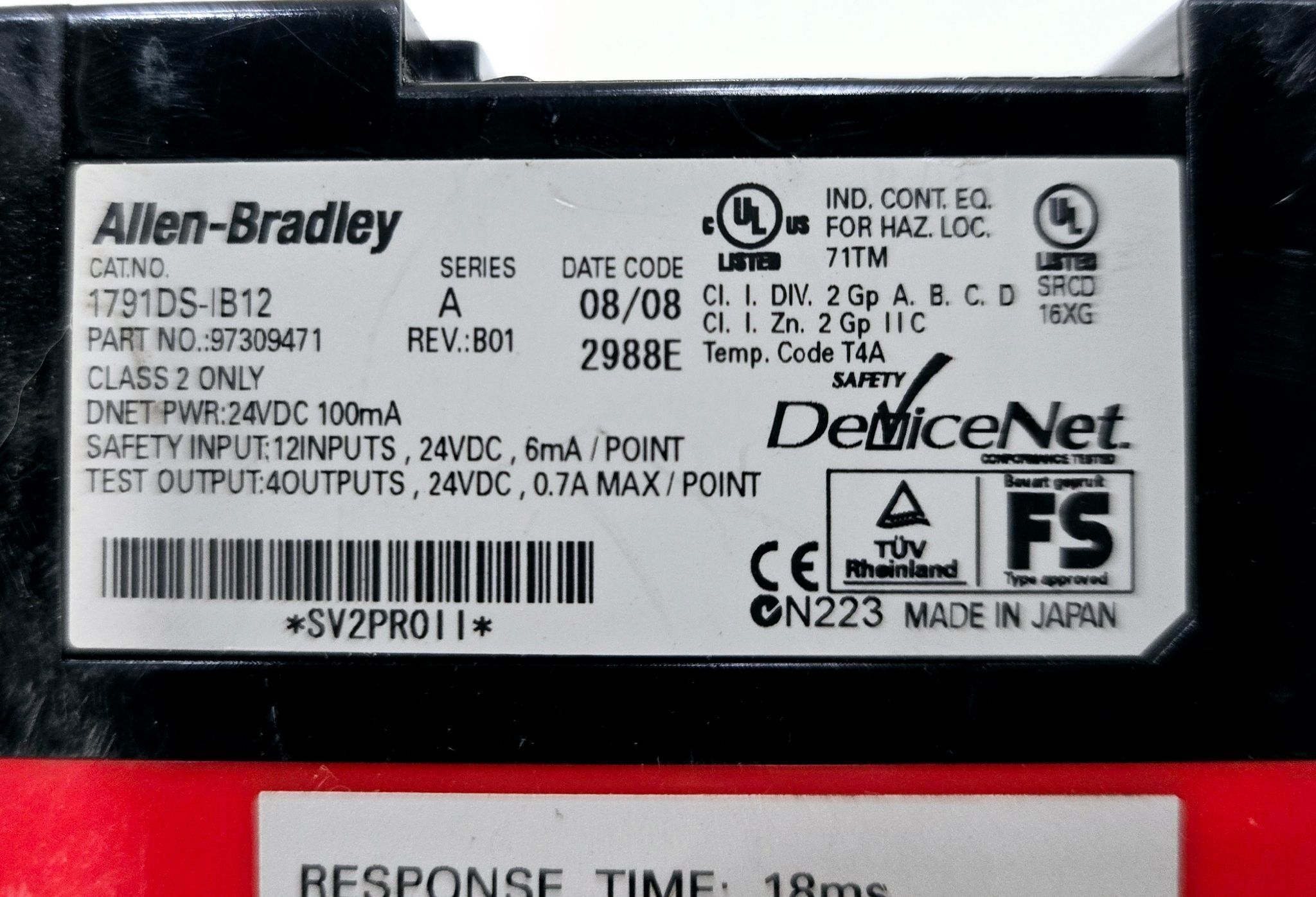 Allen‑Bradley 1791DS‑IB12 DeviceNet Safety Input Module USED 2