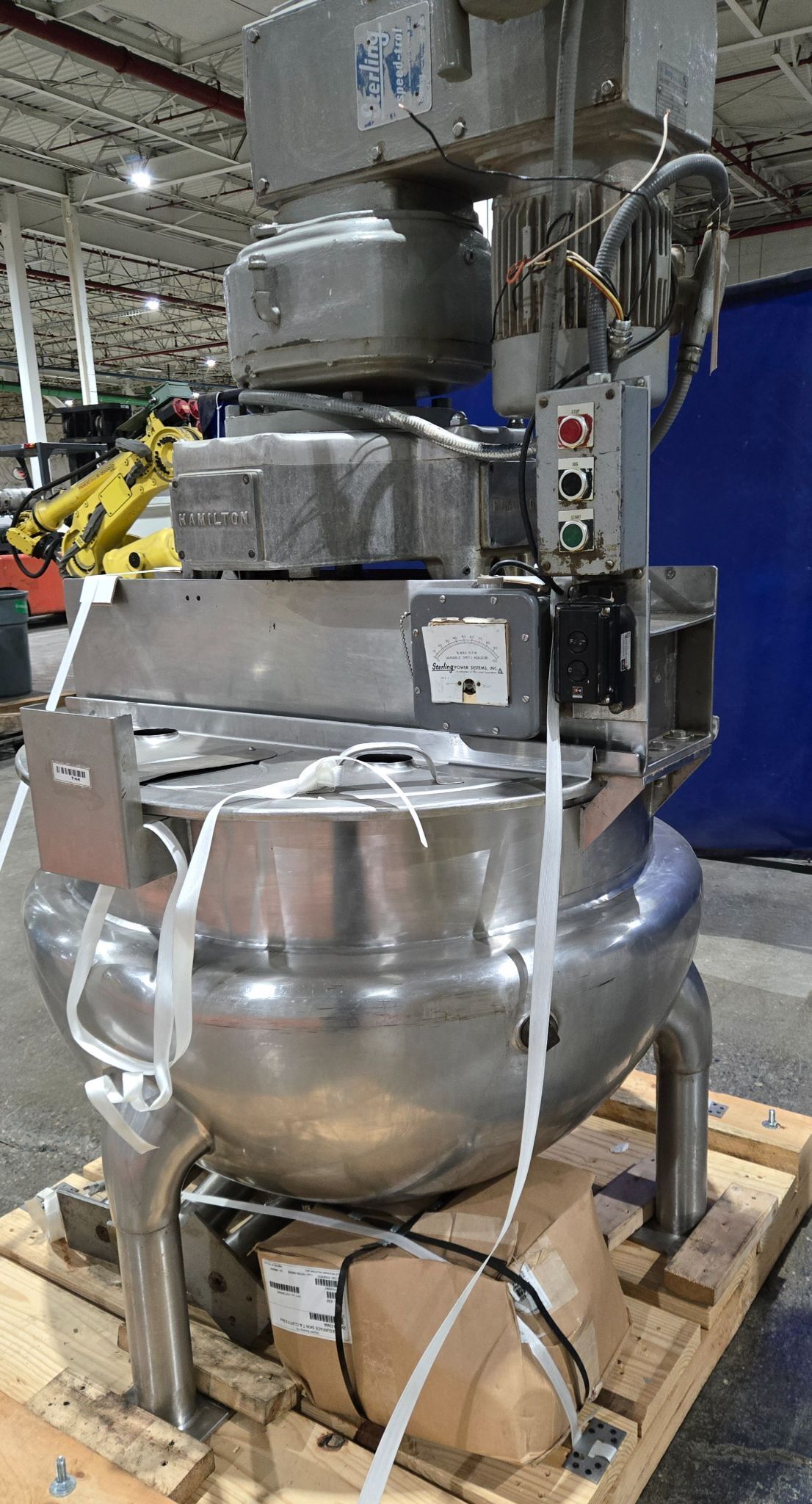 200 Gallon Hamilton Atmos Steam Jacketed Mixing Kettle w/ Agitators - USED 1