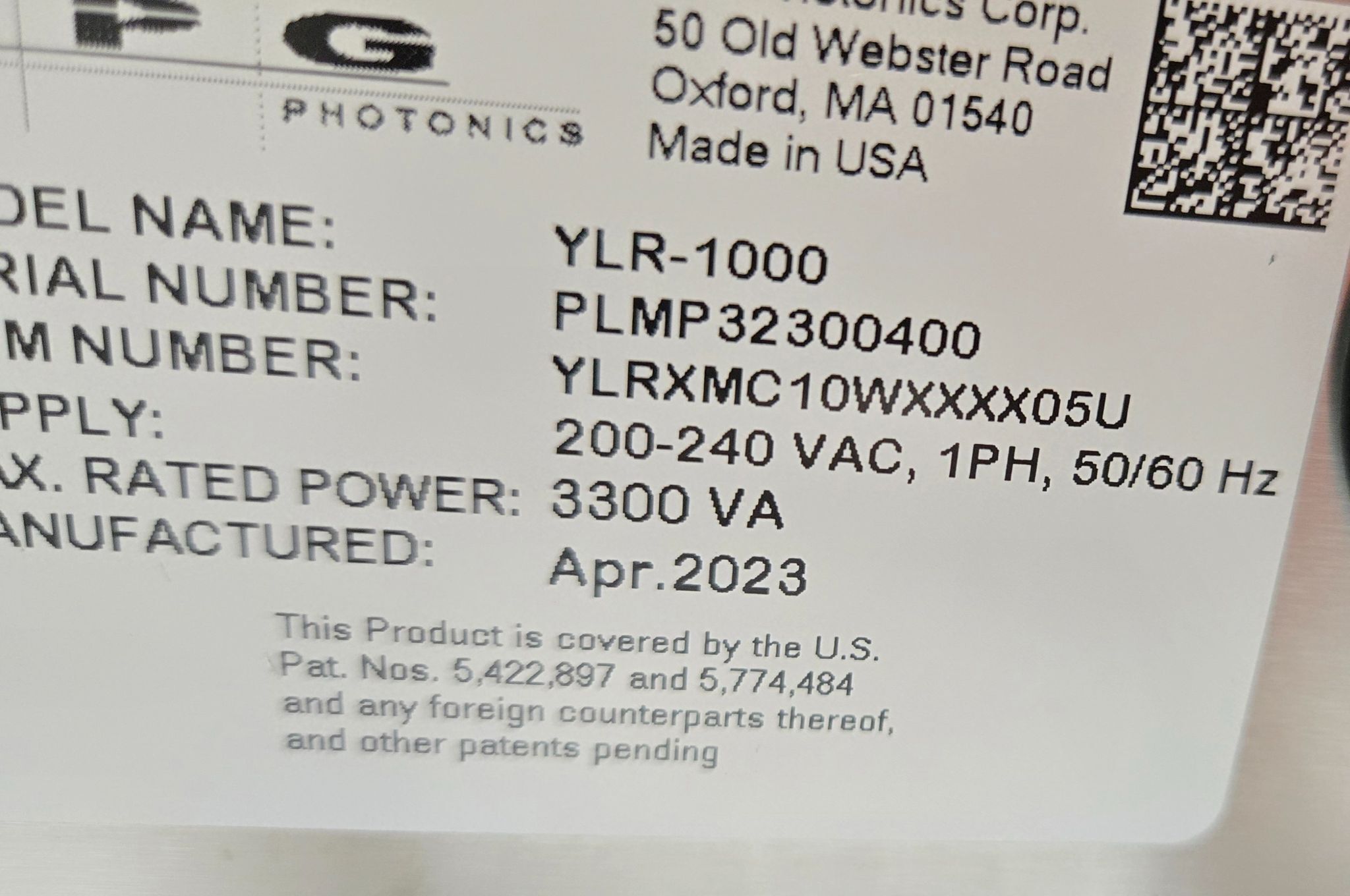 IPG YLR-1000-MM-WC FIBER LASER NEW 5