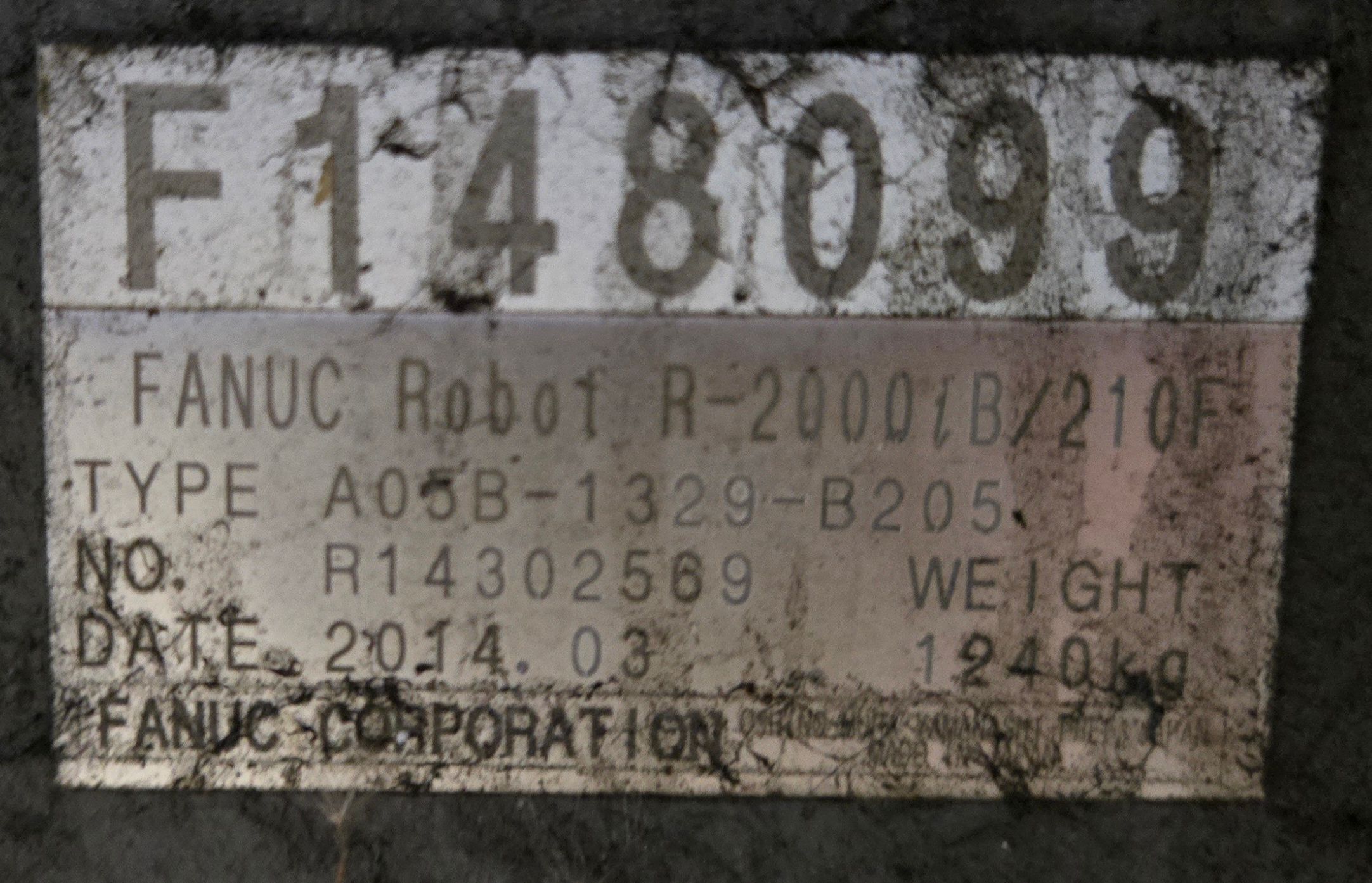 FANUC R-2000iB/210F w/ R-30iB Controls USED - Missing Teach Pendant 6