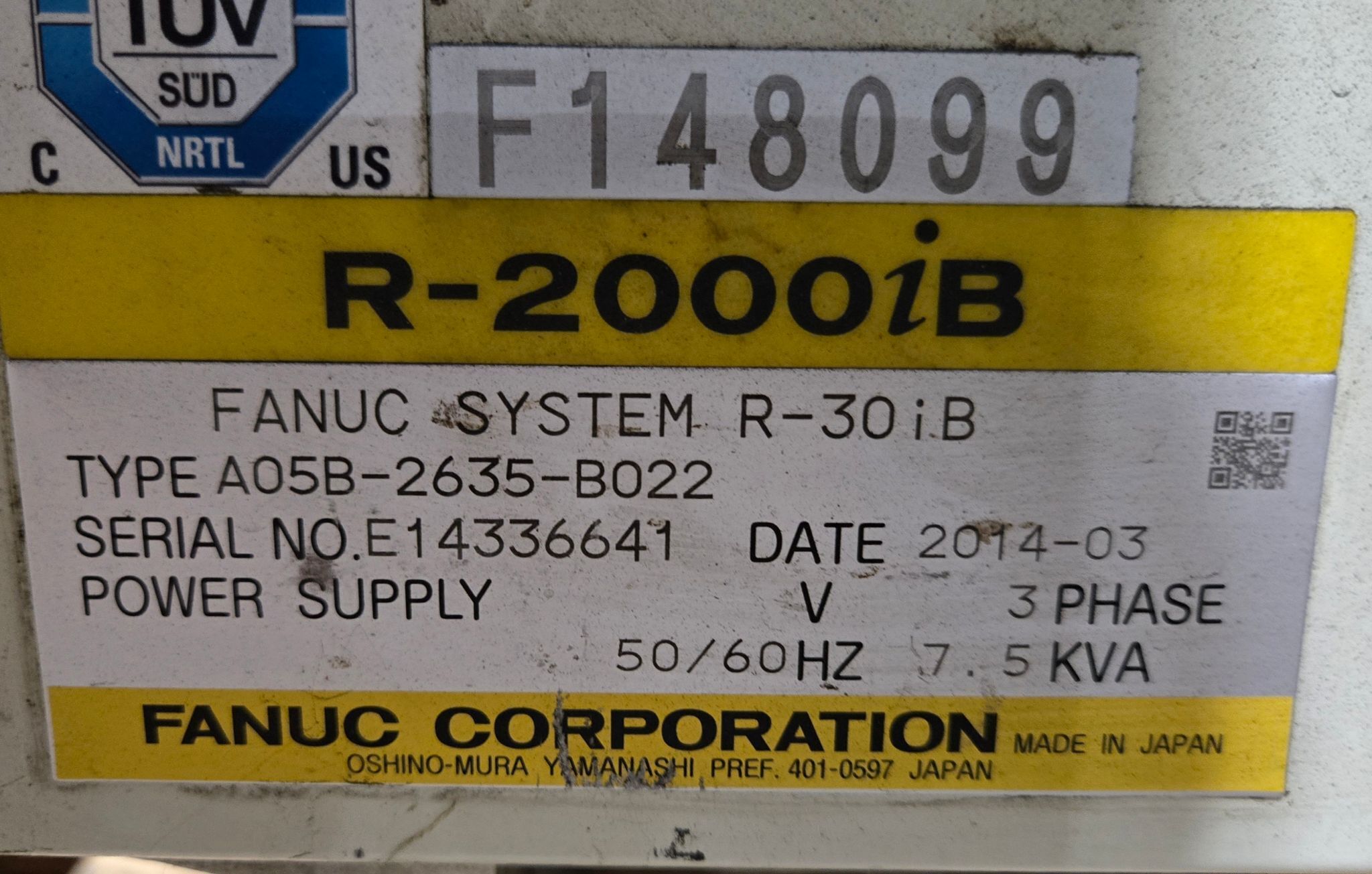 FANUC R-2000iB/210F w/ R-30iB Controls USED - Missing Teach Pendant 10