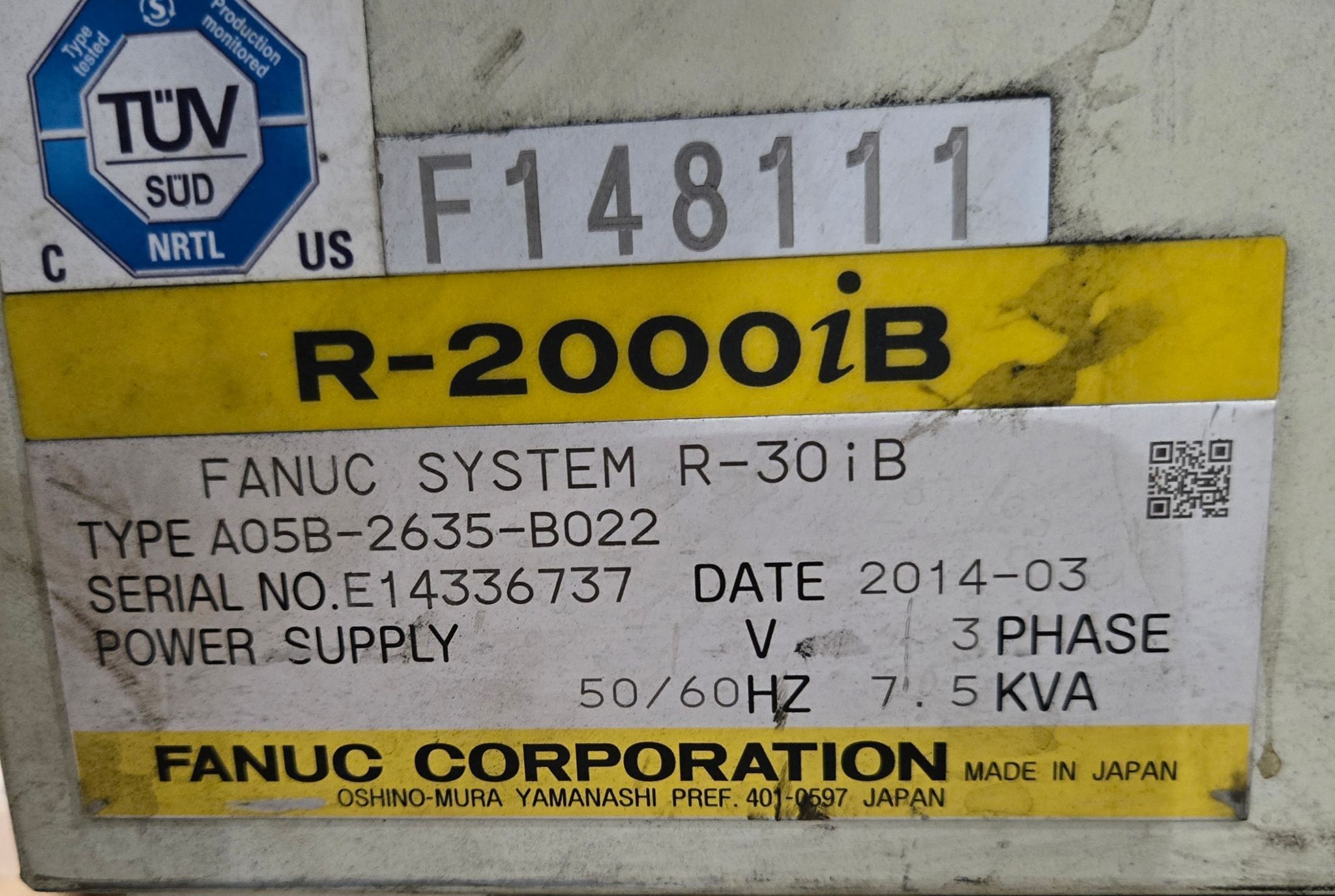 FANUC R-2000iB/210F Complete w/ R-30iB Controls USED 14