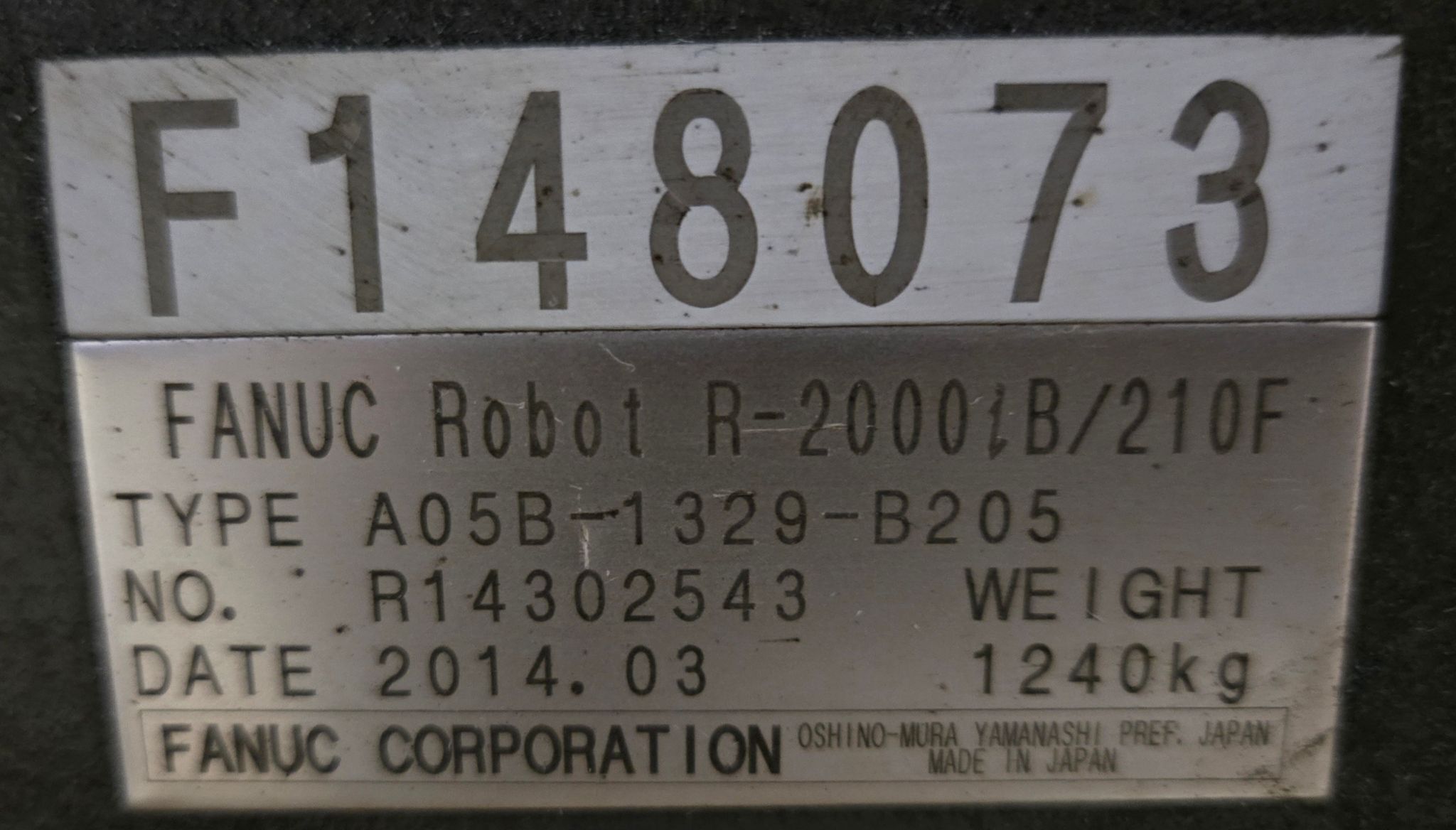 FANUC R-2000IB/210F Complete w/ R-30iB Controls USED - Damaged Pendant 8