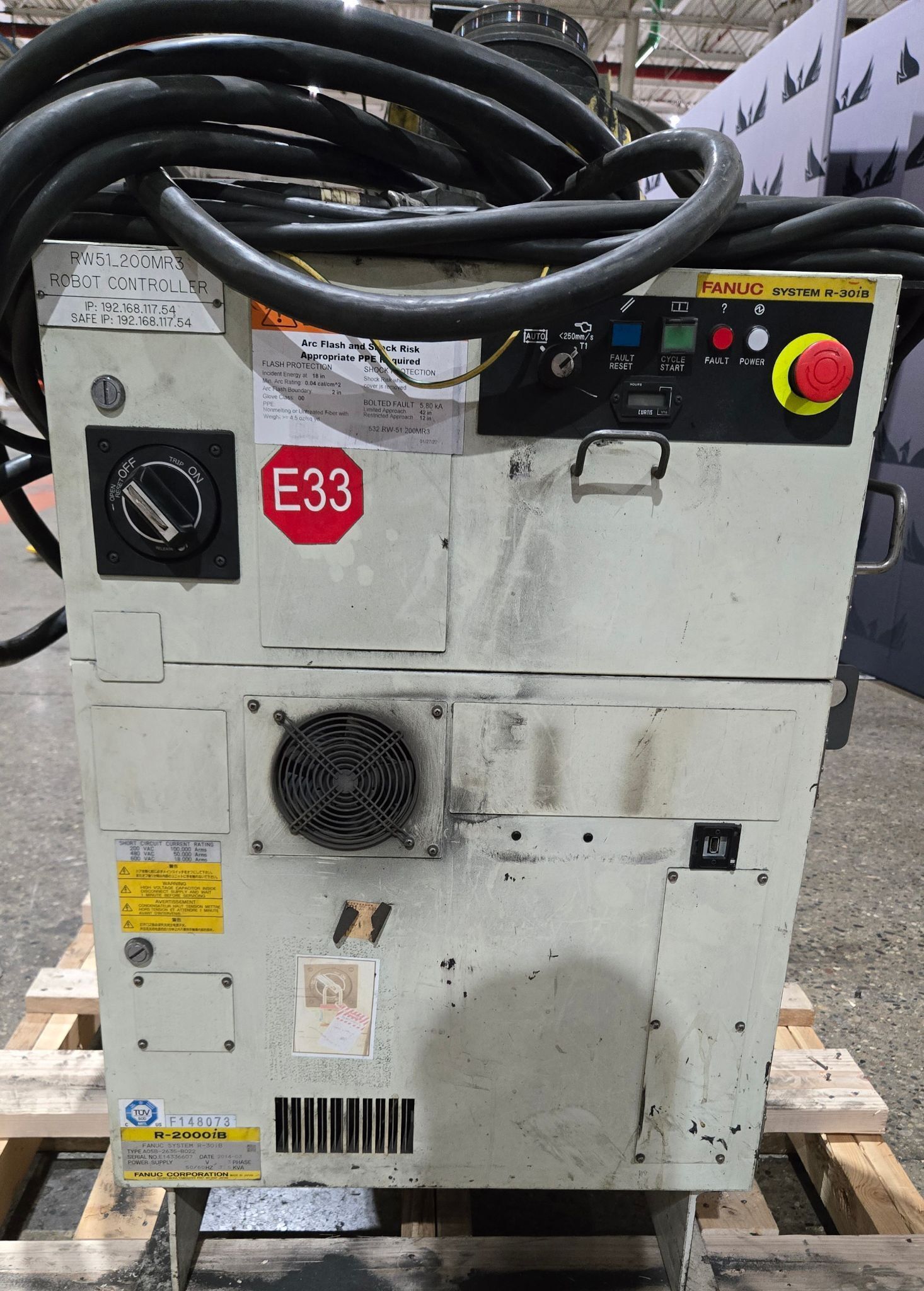 FANUC R-2000IB/210F Complete w/ R-30iB Controls USED - Damaged Pendant 9