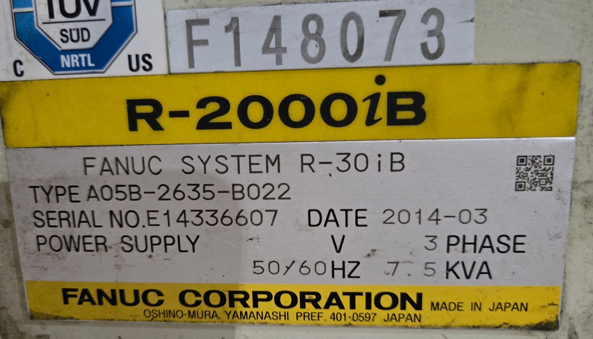 FANUC R-2000IB/210F Complete w/ R-30iB Controls USED - Damaged Pendant 12