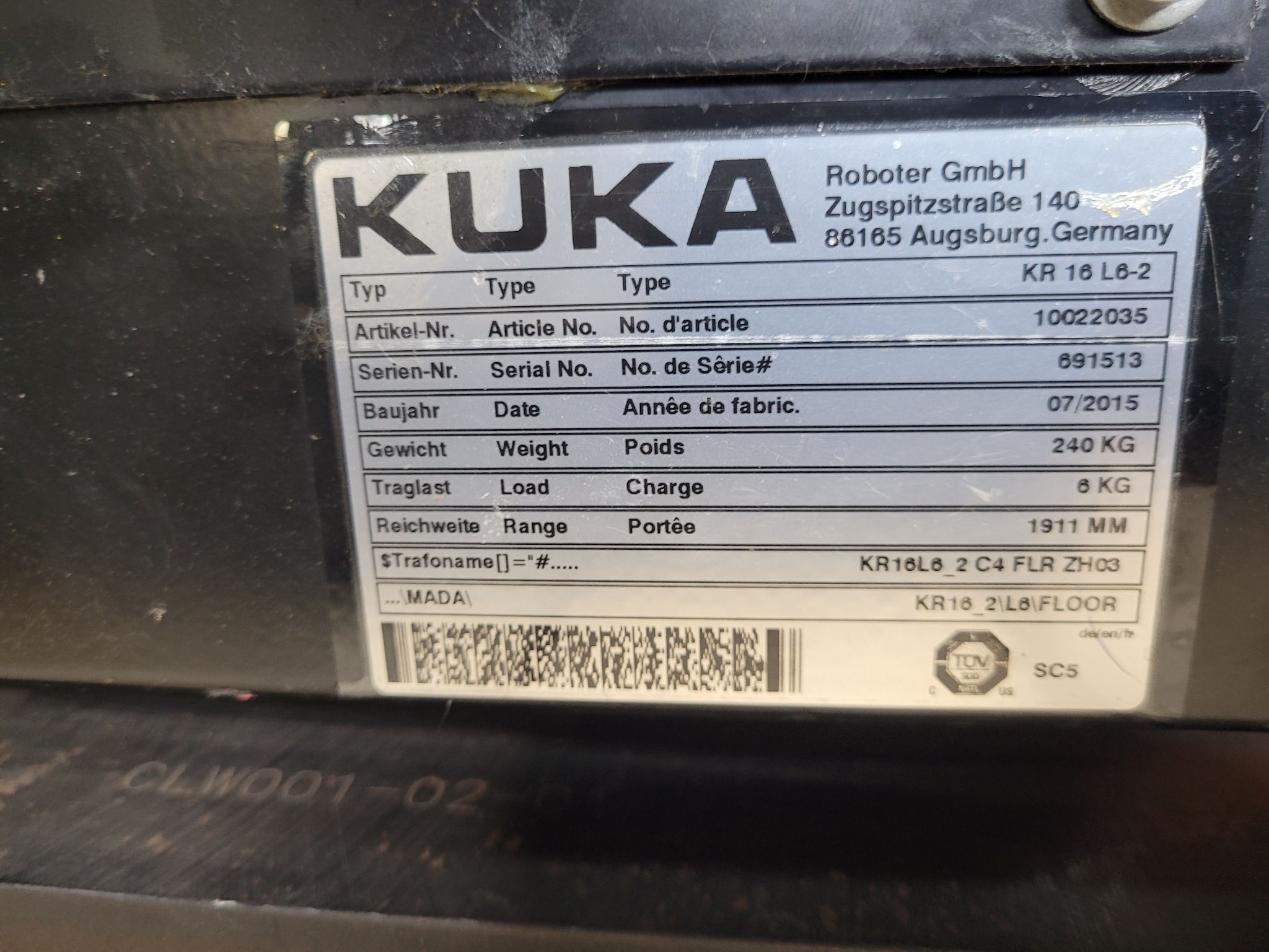 KUKA KR16 L6-2 w/ KR C4 Controls Lincoln R550 Weld Package & TT3A Reamer NEW 8