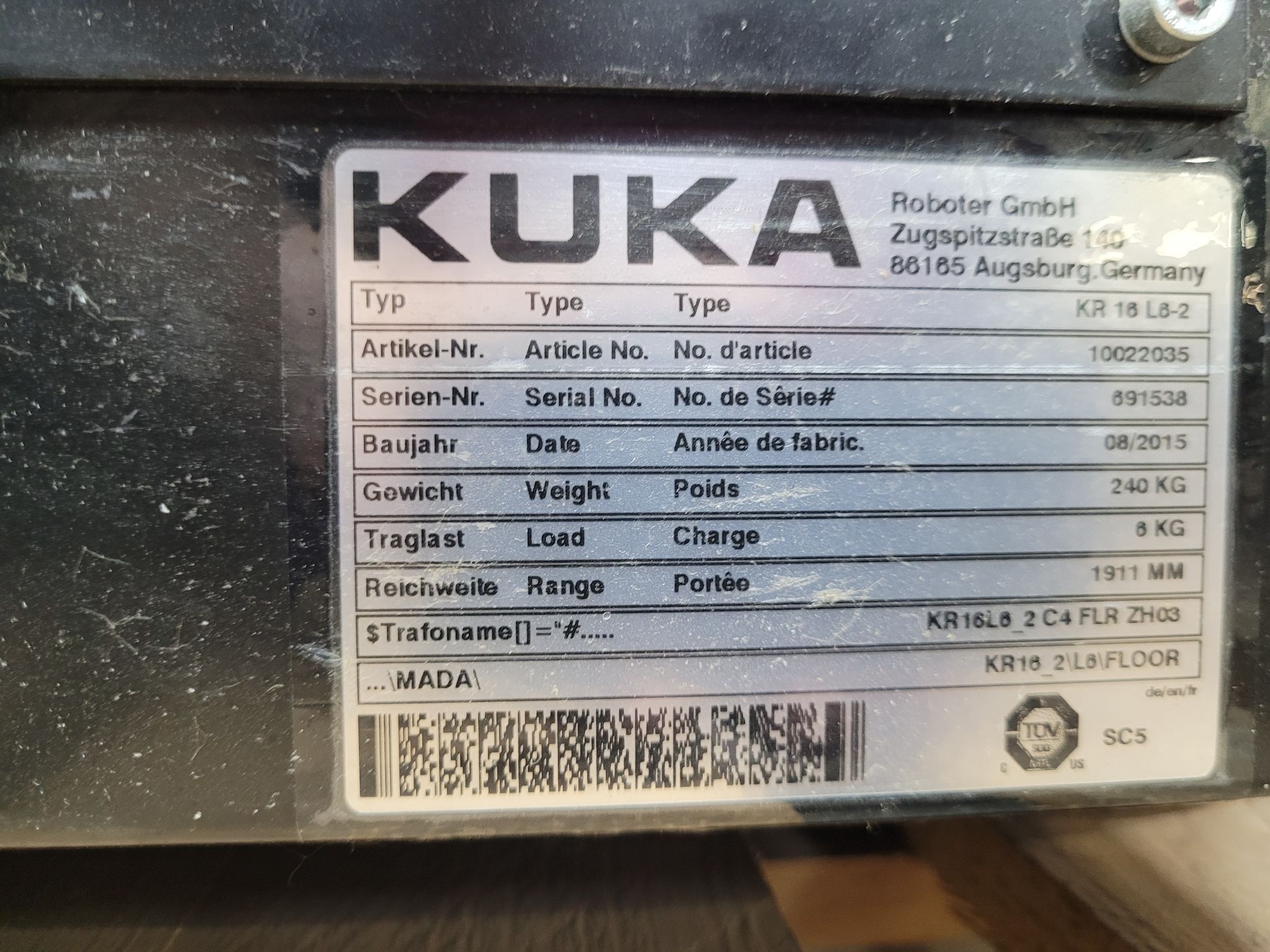 KUKA KR16 L6-2 w/ KR C4 Controls Lincoln R550 Weld Package & TT3A Reamer NEW 7