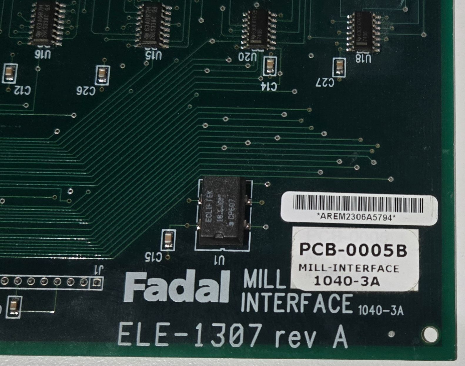 Fadal PCB‑0005B Mill Interface Board 1040‑3A USED 2