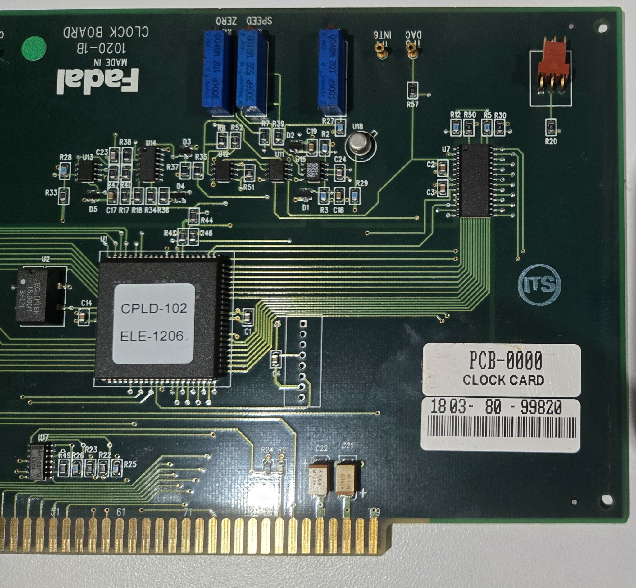 Fadal PCB‑0000 Clock Board 1020‑1B USED 2