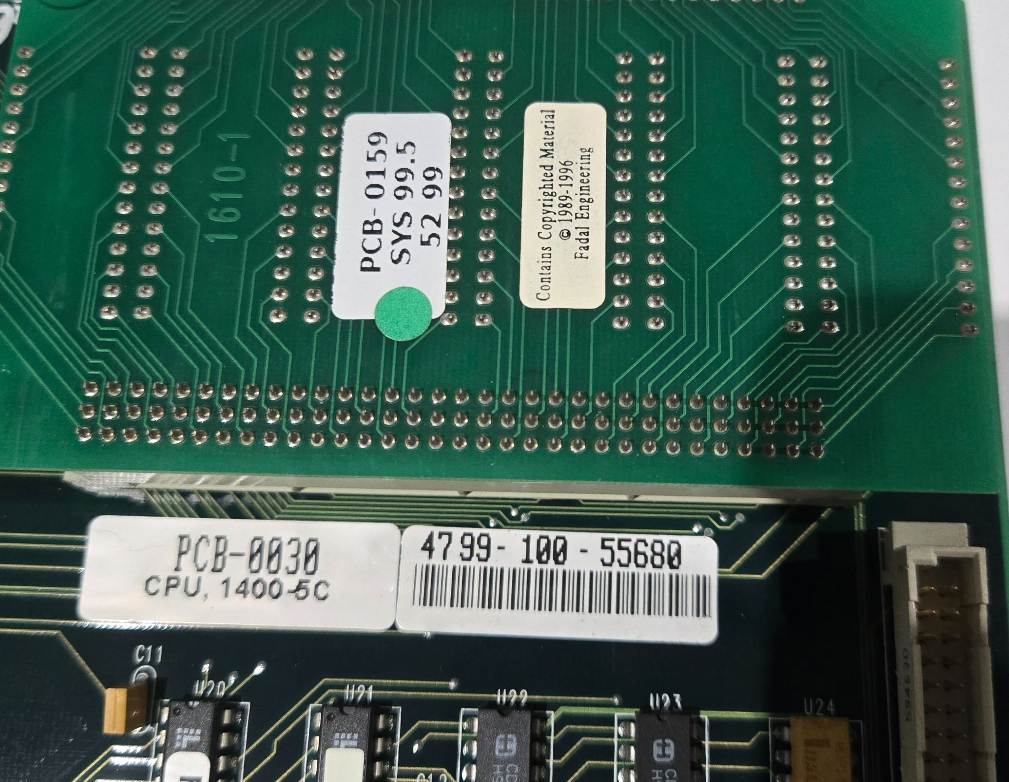 FADAL PCB‑0030 / PCB‑0159 CPU Board USED 2