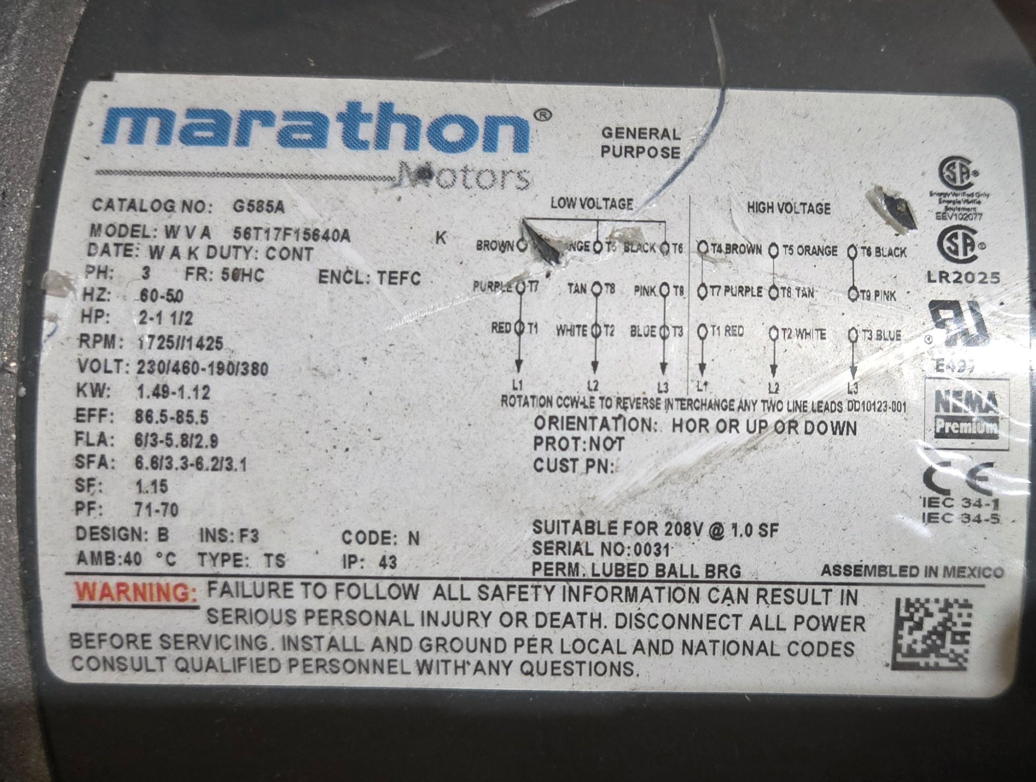 SUNSOURCE OE5516381‑00‑1 Hydraulic Pump Power Unit with Marathon Motor NEW 0