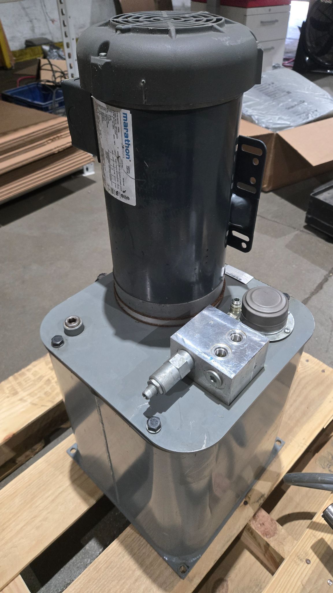 SUNSOURCE OE5516381‑00‑1 Hydraulic Pump Power Unit with Marathon Motor NEW 1