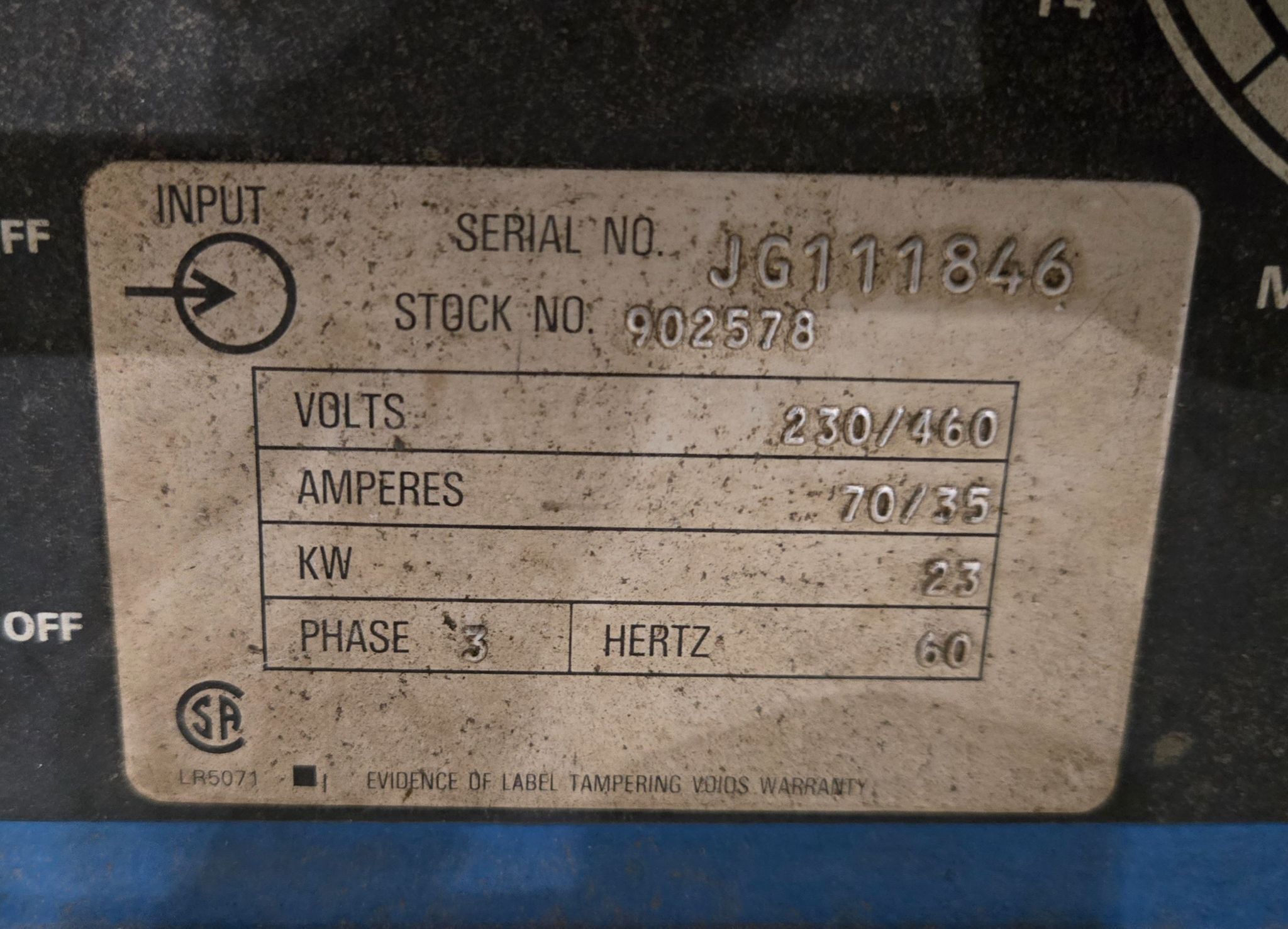 MILLER DELTAWELD 450 Welding Power Source w/ MILLERMATIC S‑54E Wire Feeder USED 5