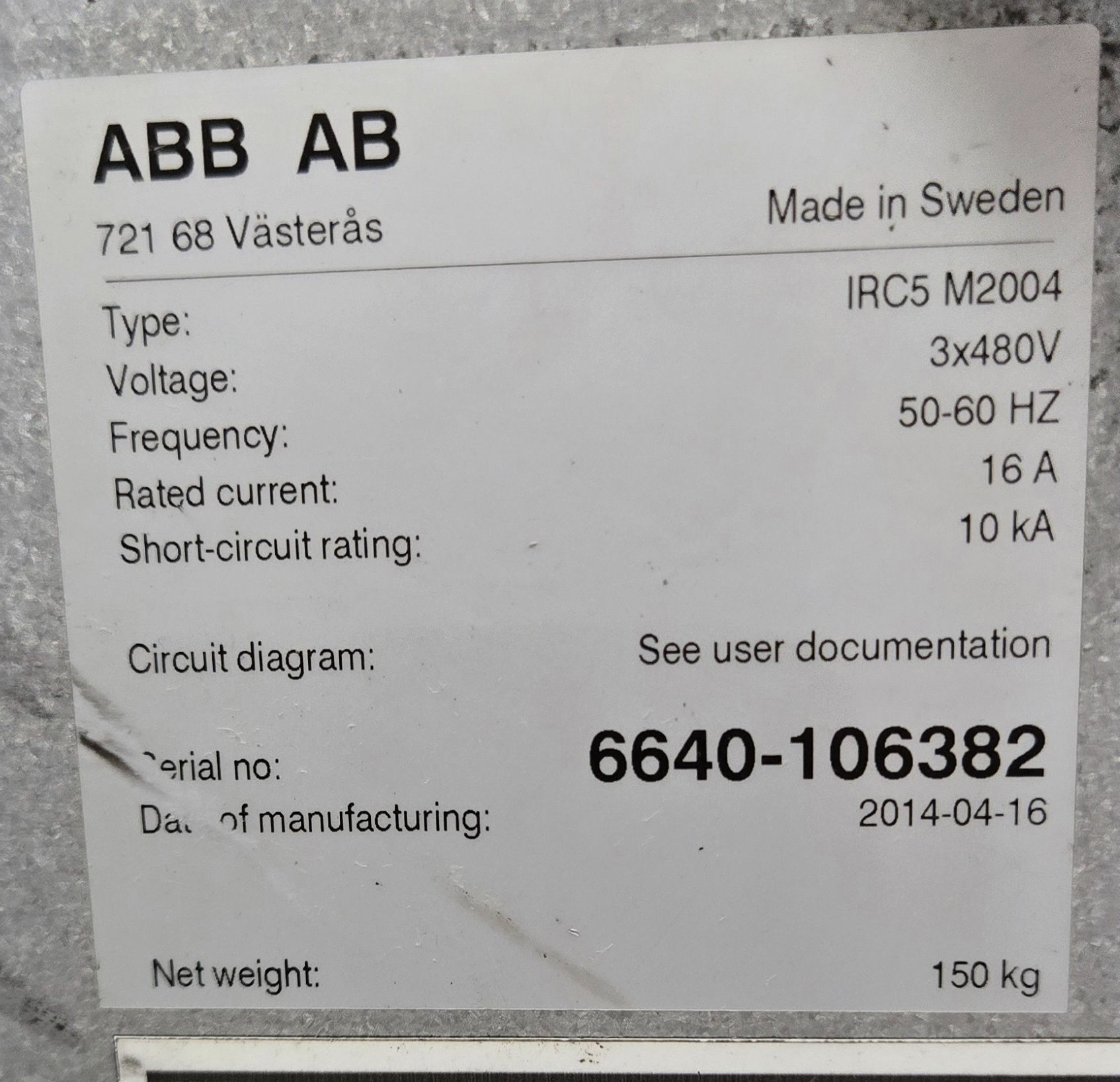ABB IRB 6640-180/2.55 Complete with IRC5 Controller USED 18