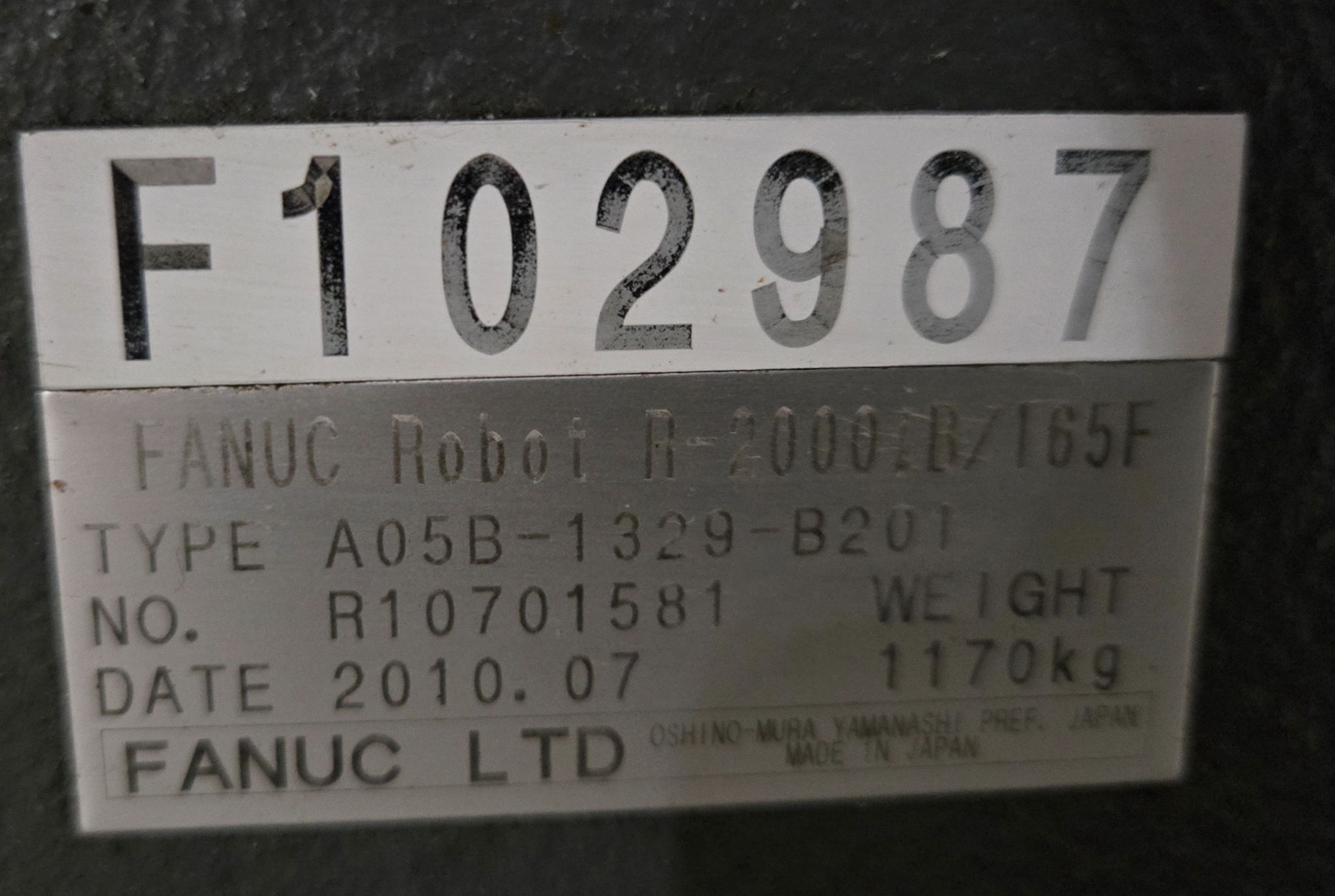FANUC R‑2000iB/165F with R‑30iA Controller PARTS ONLY 11