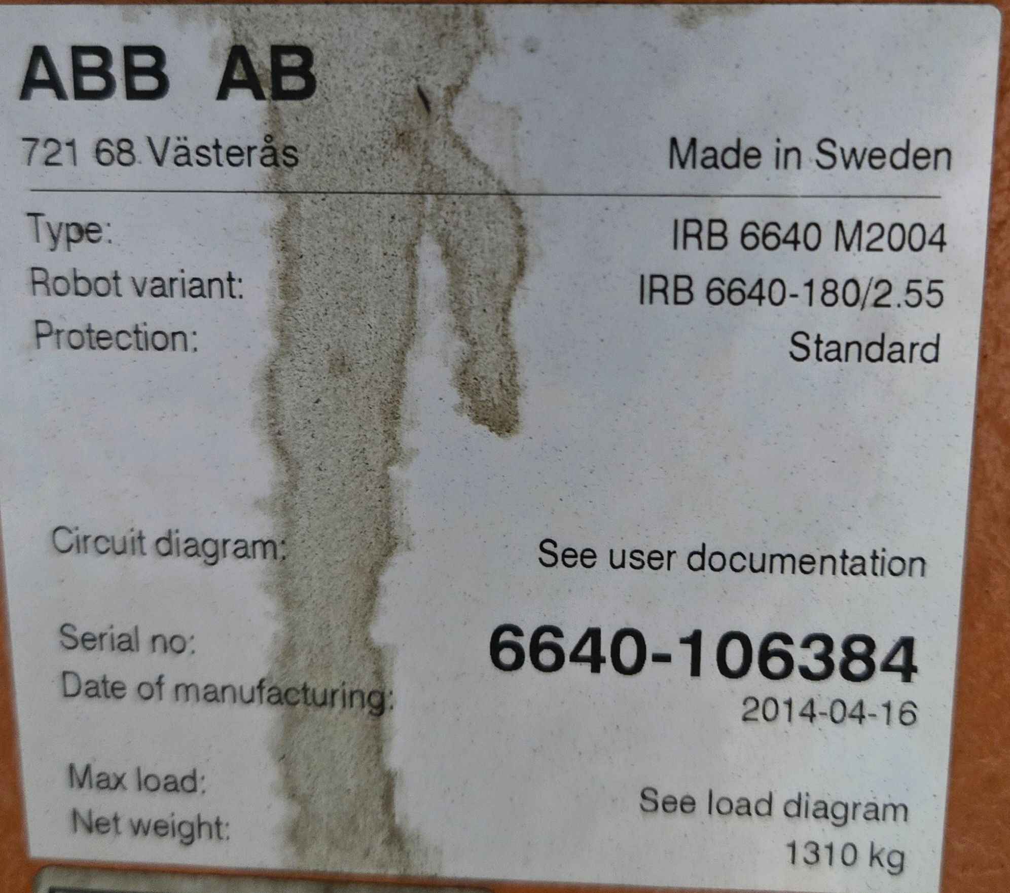 ABB IRB 6640‑180/2.55 Complete with IRC5 Controller USED 11