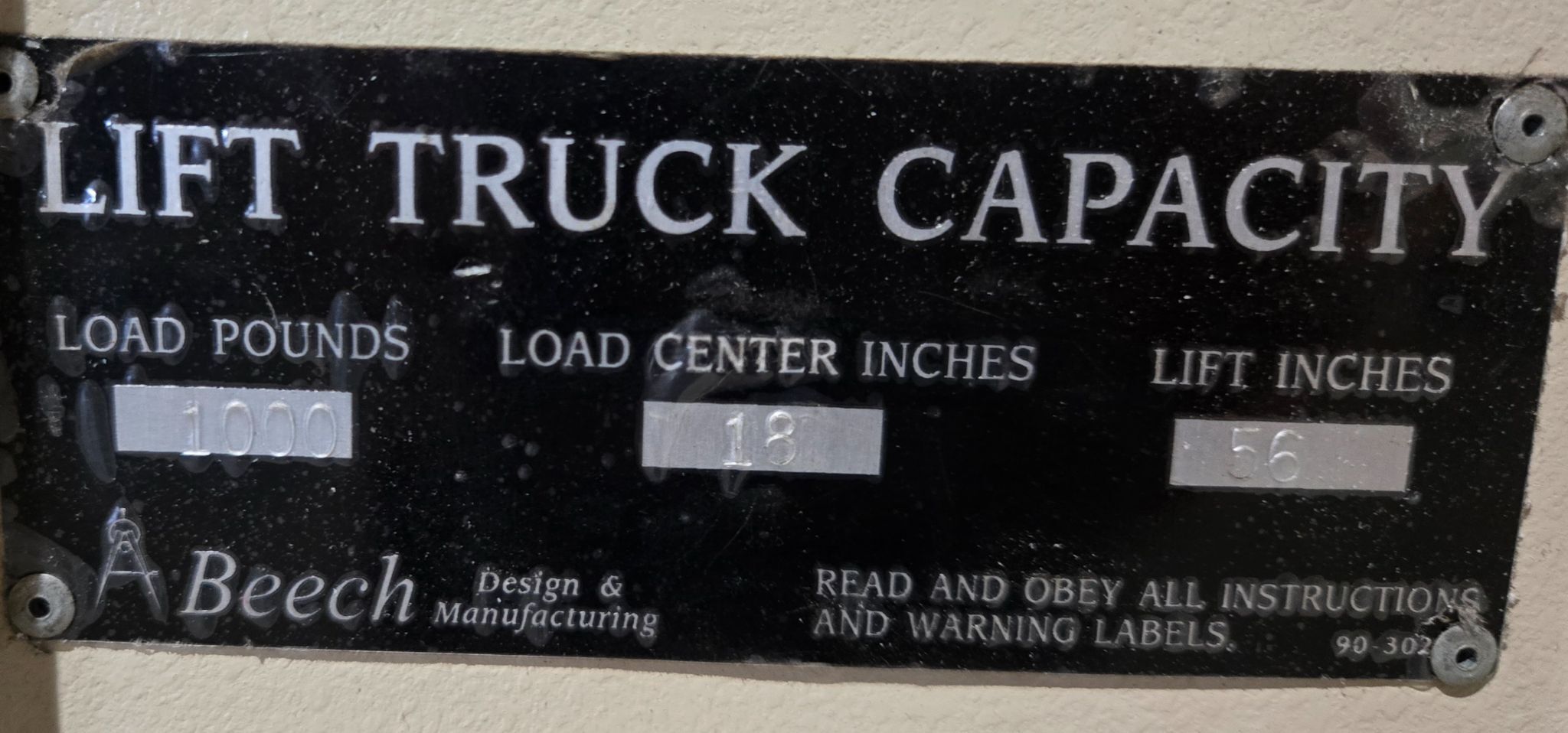 BEECH FS-3056 Hydraulic Fork Stacker USED 8