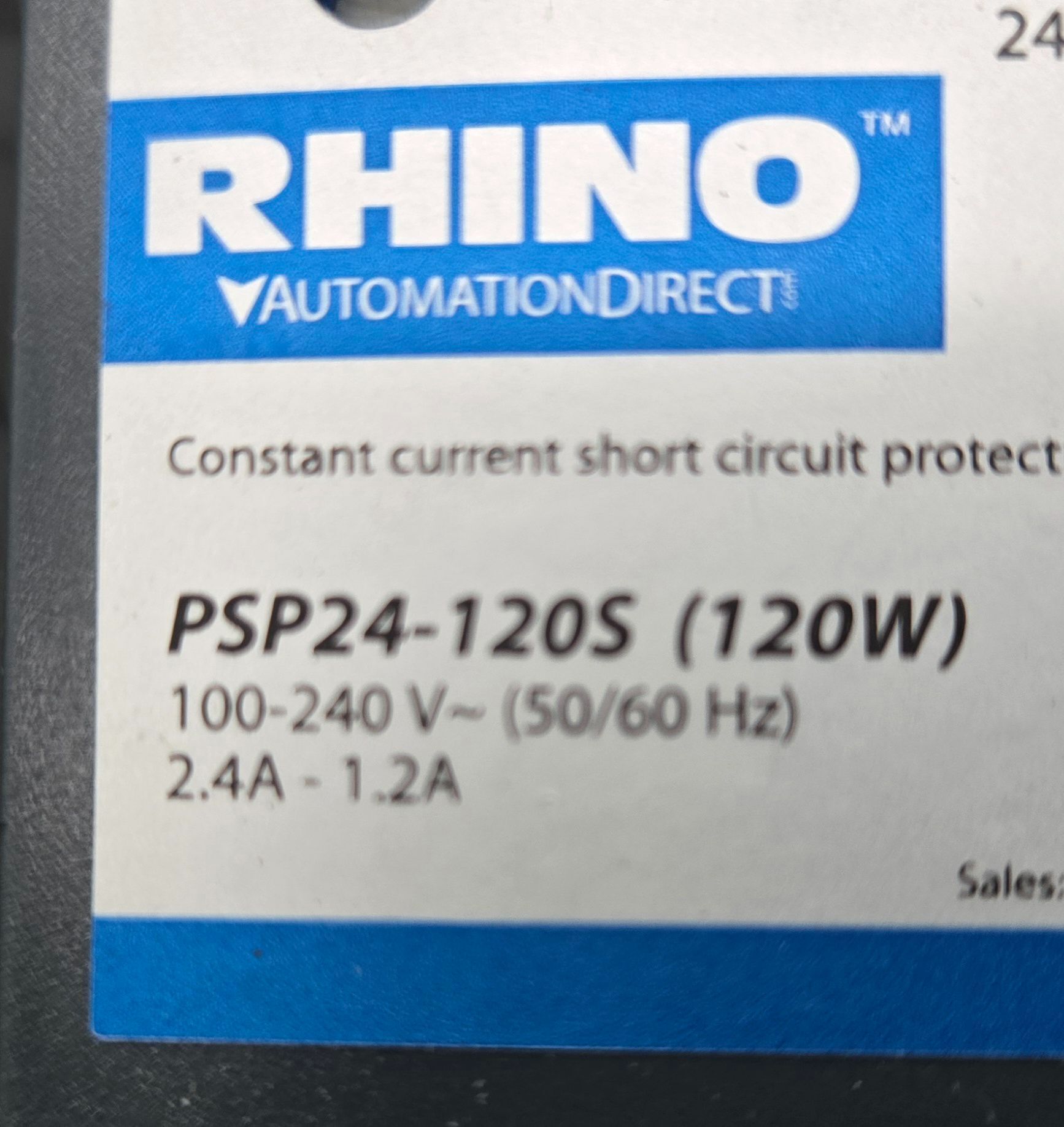 AUTOMATION DIRECT PSP24‑120S 24VDC 5A 120W DIN Rail Power Supply USED 2