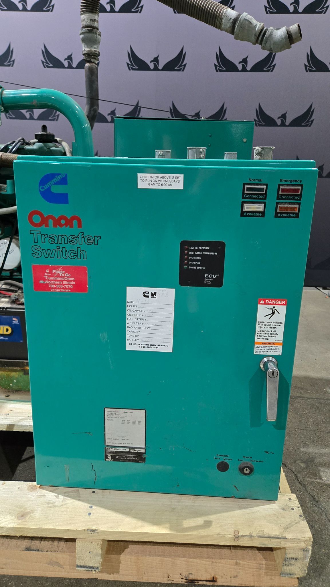 ONAN 20ES L25850B Generator Set w/ Automatic Transfer Switch USED 11