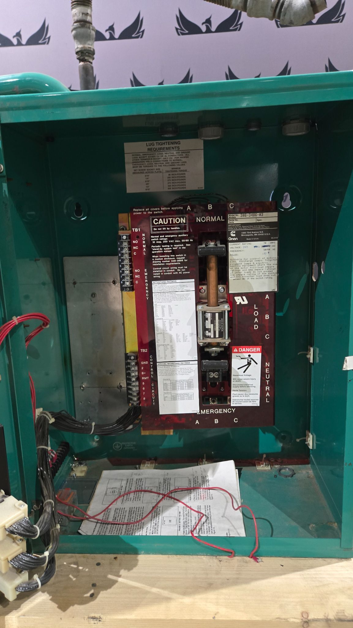 ONAN 20ES L25850B Generator Set w/ Automatic Transfer Switch USED 14