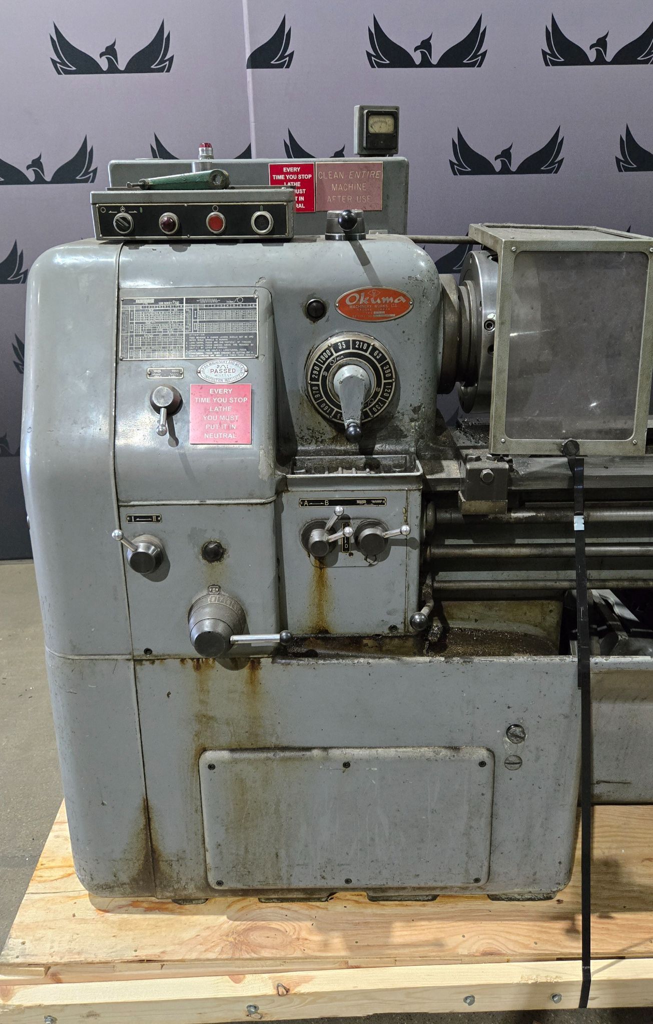 OKUMA LS Engine Lathe with 3 Jaw Chuck Tooling & Electrical Cabinet USED 6