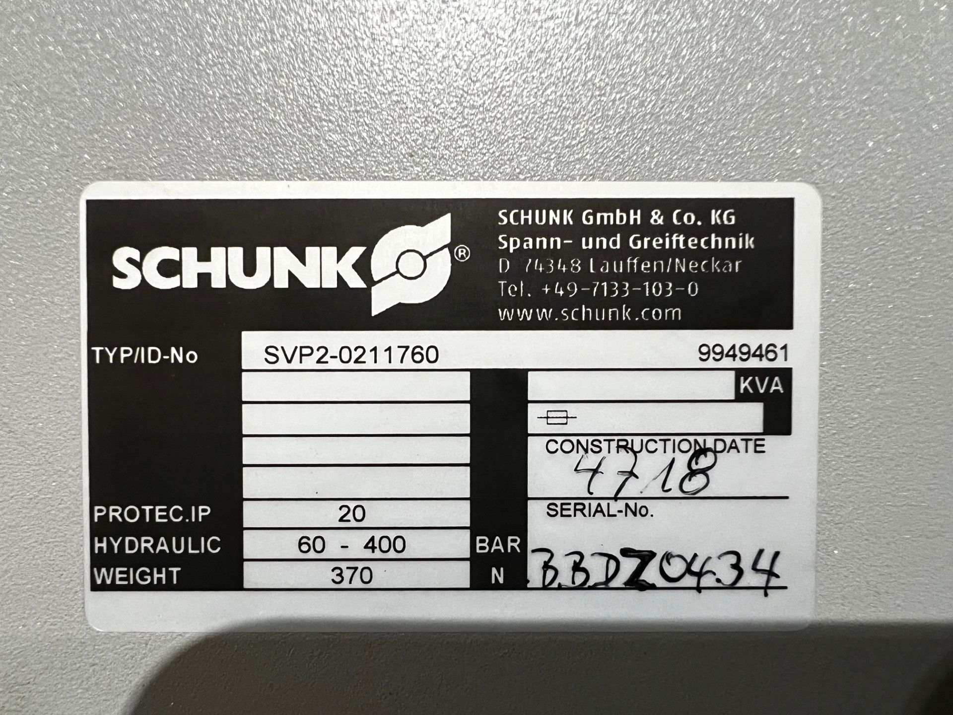 SCHUNK TRIBOS SVP-2 Clamping/Tool Holding Device - USED 6
