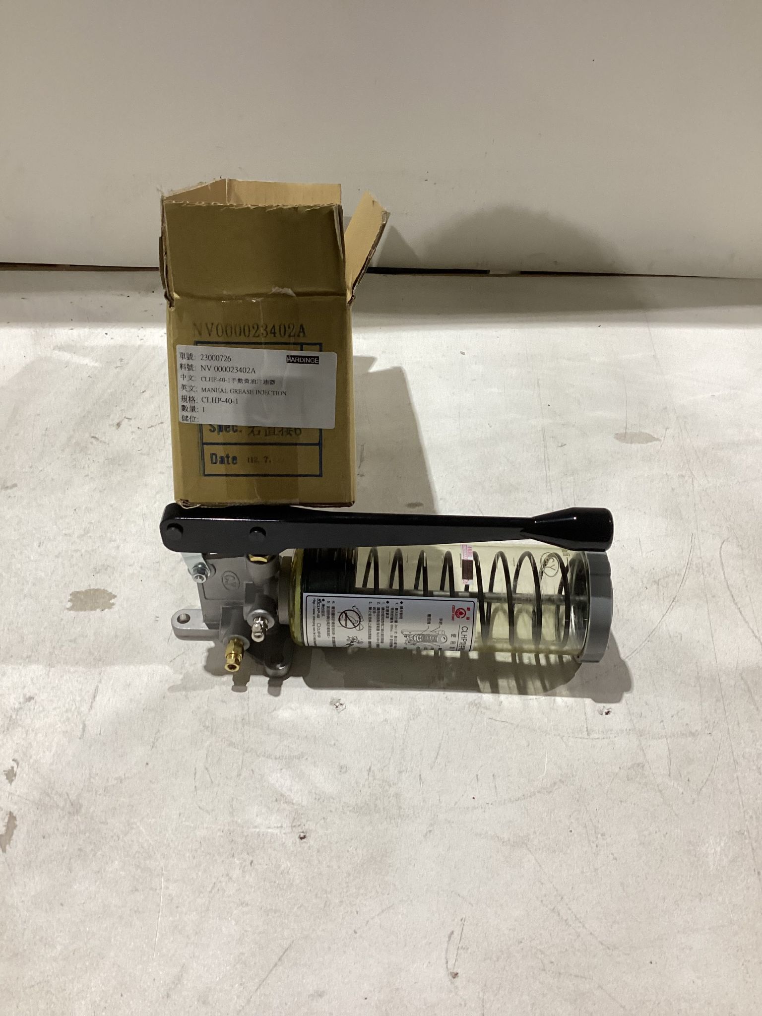 HARDINGE NV00023402A CLHP‑40‑1 Manual Grease Injection Unit NEW 2