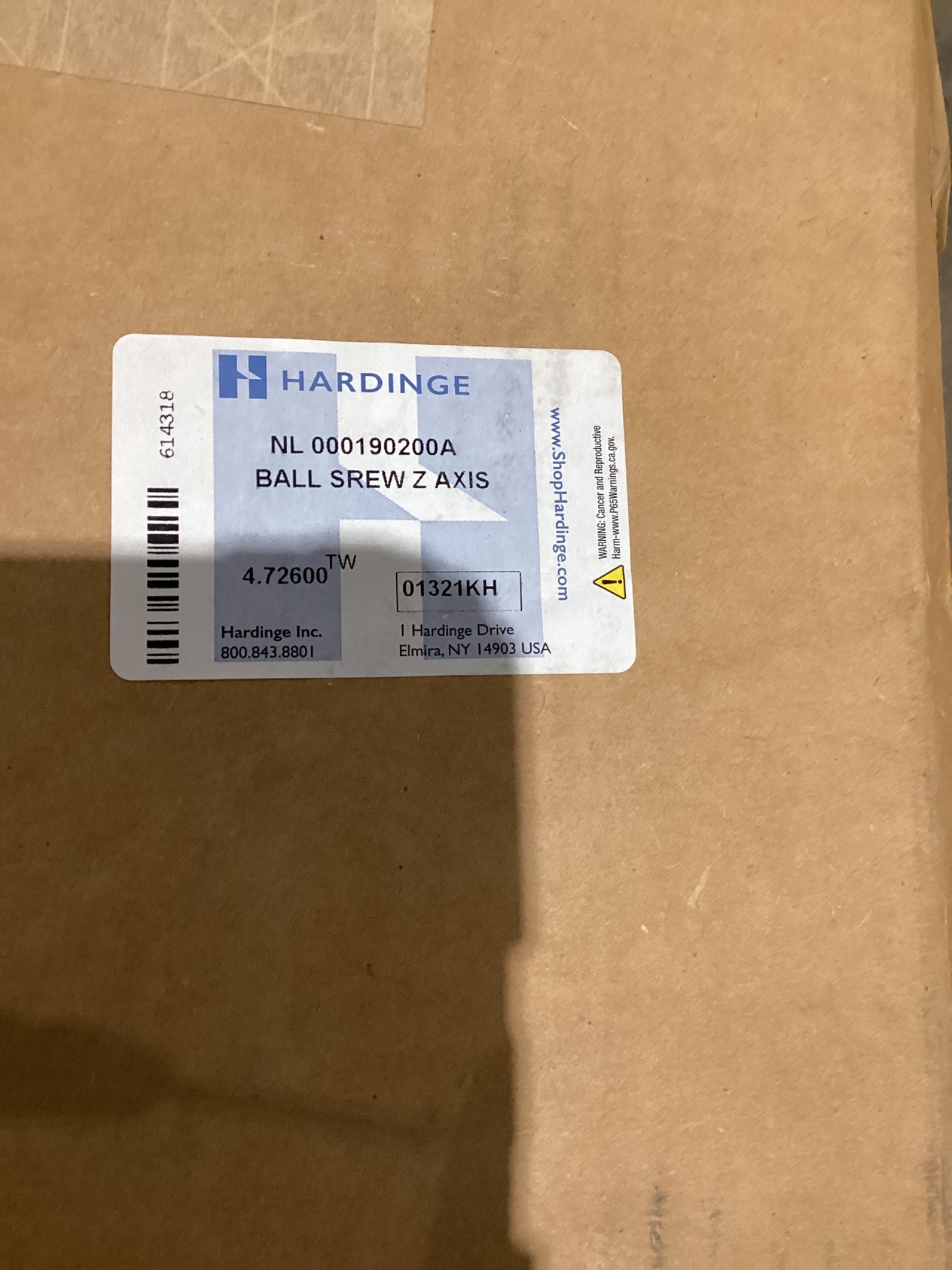 PMI Ball Screw Hardinge NL000190200A Z‑Axis NEW 5