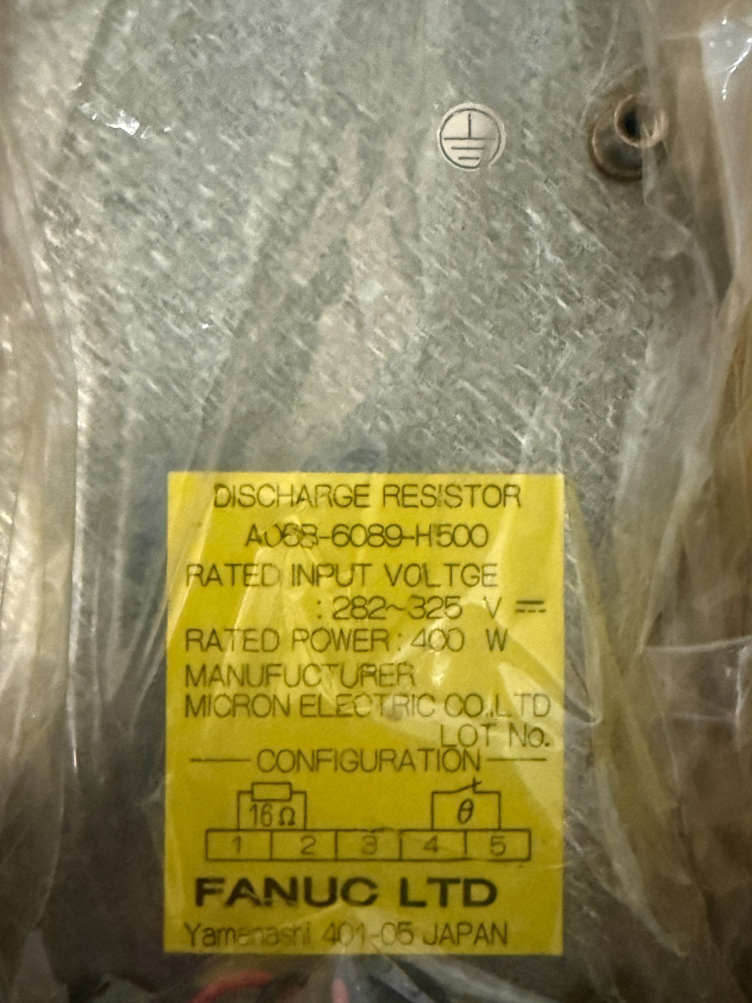 FANUC A06B‑6089‑H500 Discharge Resistor NEW 0