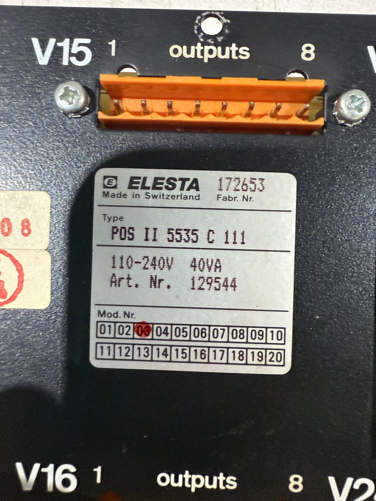 ELESTA POSII5535C111 PANEL ACCESSORIES USED 2