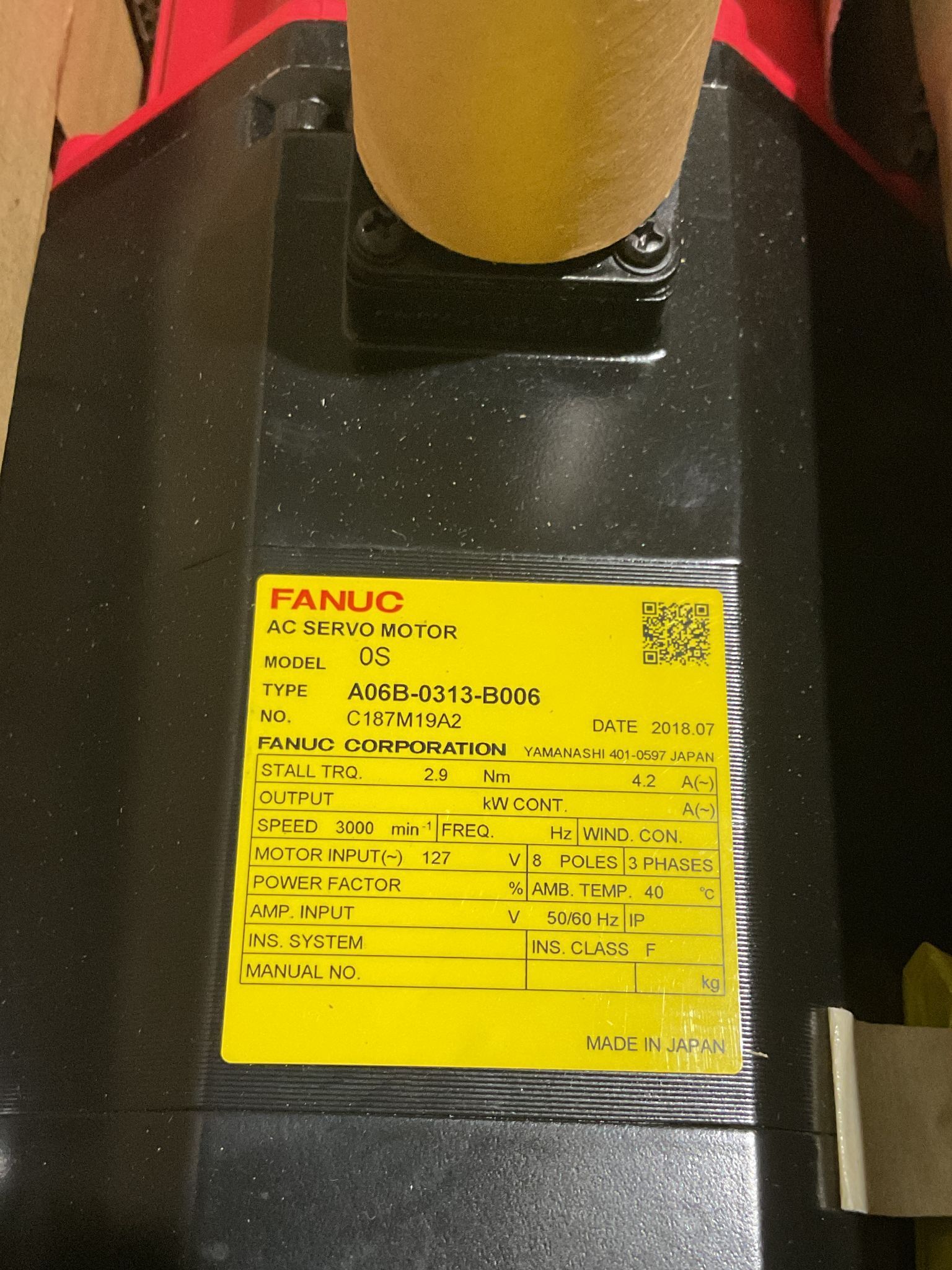 FANUC A06B‑0313‑B006 AC Servo Motor USED 1