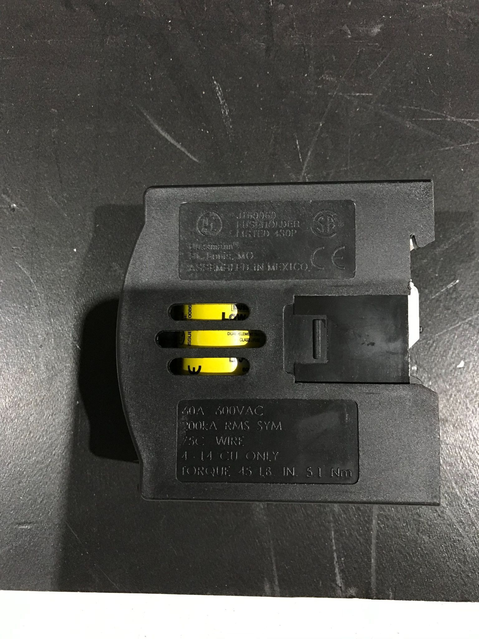 BUSSMANN JT60060 Class J Fuse Holder 600VAC NEW 1
