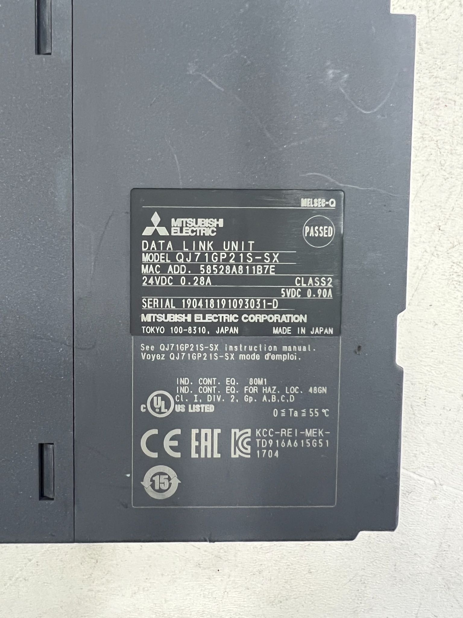 MITSUBISHI QJ71GP21S-SX CC-Link IE Control Module PLC USED 3