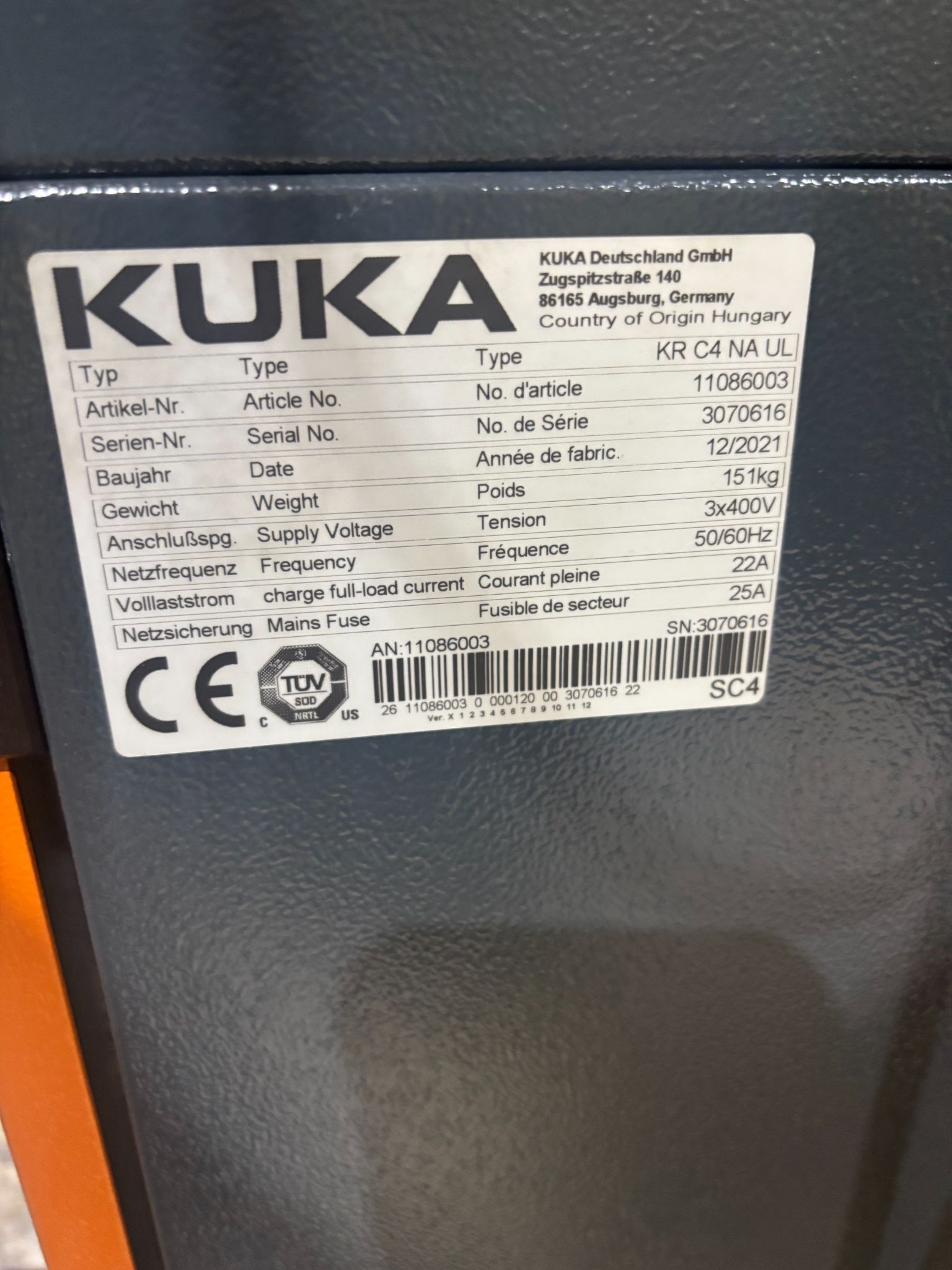KUKA KR 20 R1810-2/SEL ROBOT 6-AXIS 20KG 1813MM REACH NEW 7