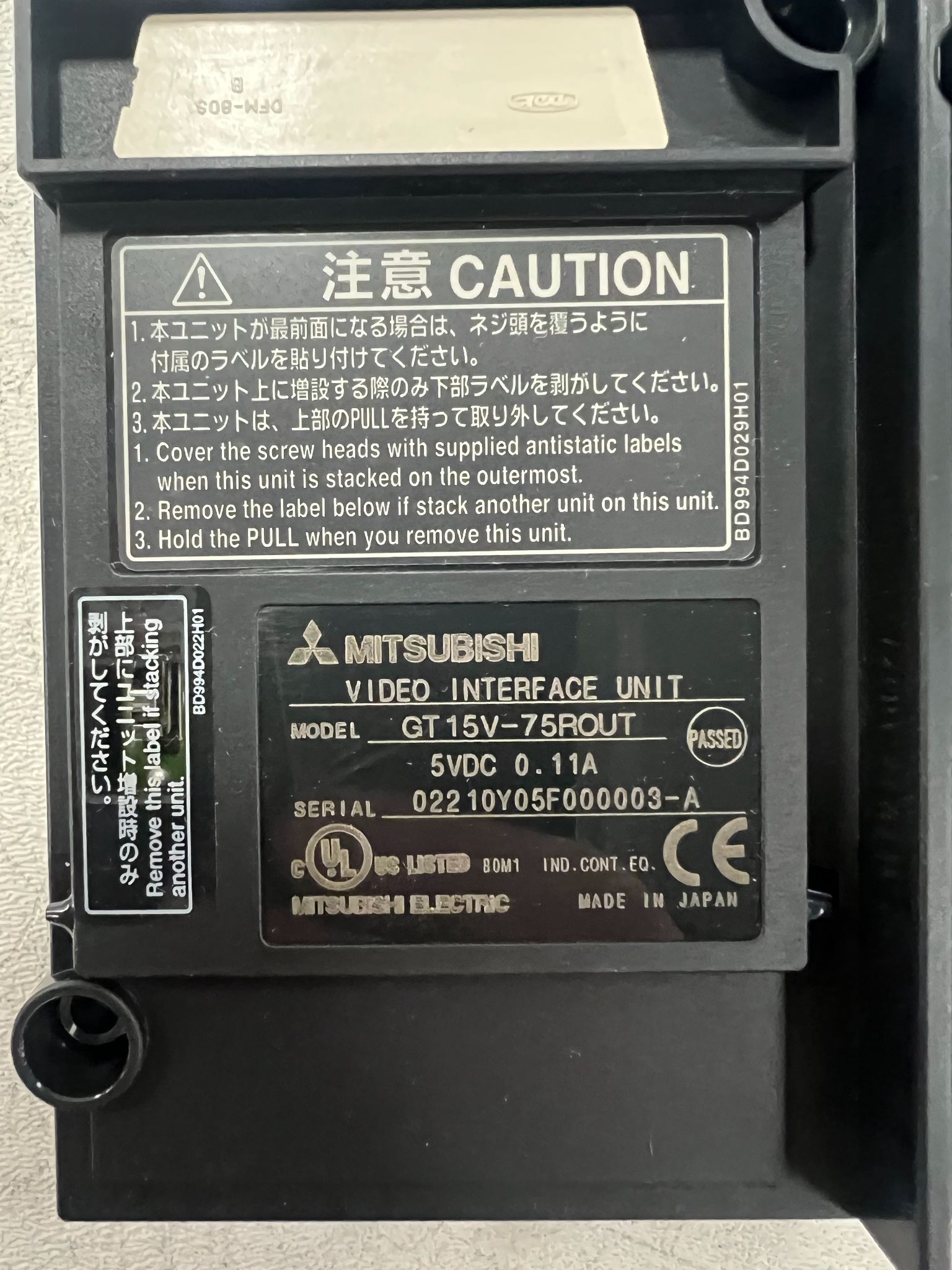 MITSUBISHI GT15V‑75ROUT Video Interface Unit NEW 3