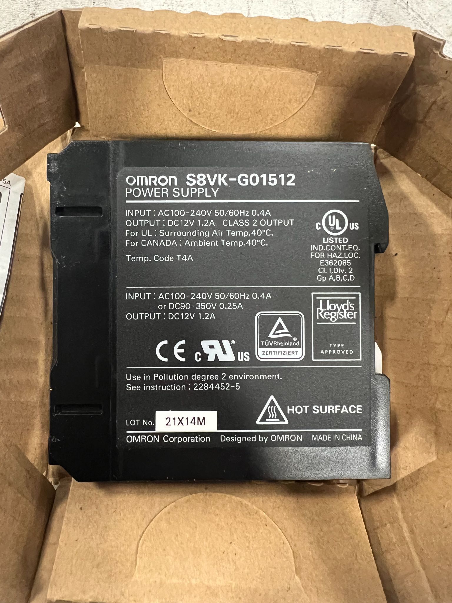 OMRON S8VK‑G01512 Switching Power Supply NEW 2