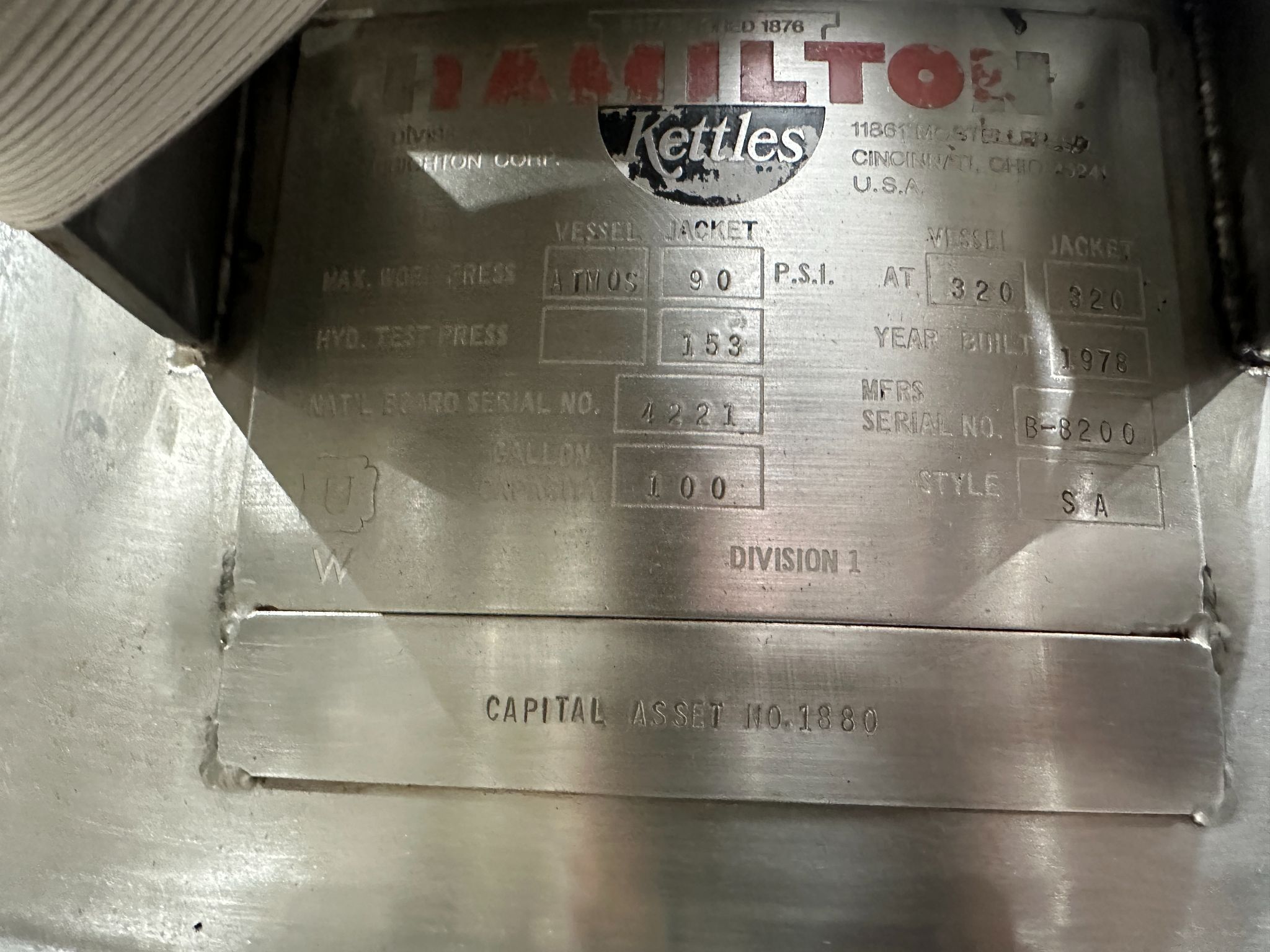 100 Gallon Hamilton Atmos Steam Jacketed Mixing Kettle w/Agitators - Used 5