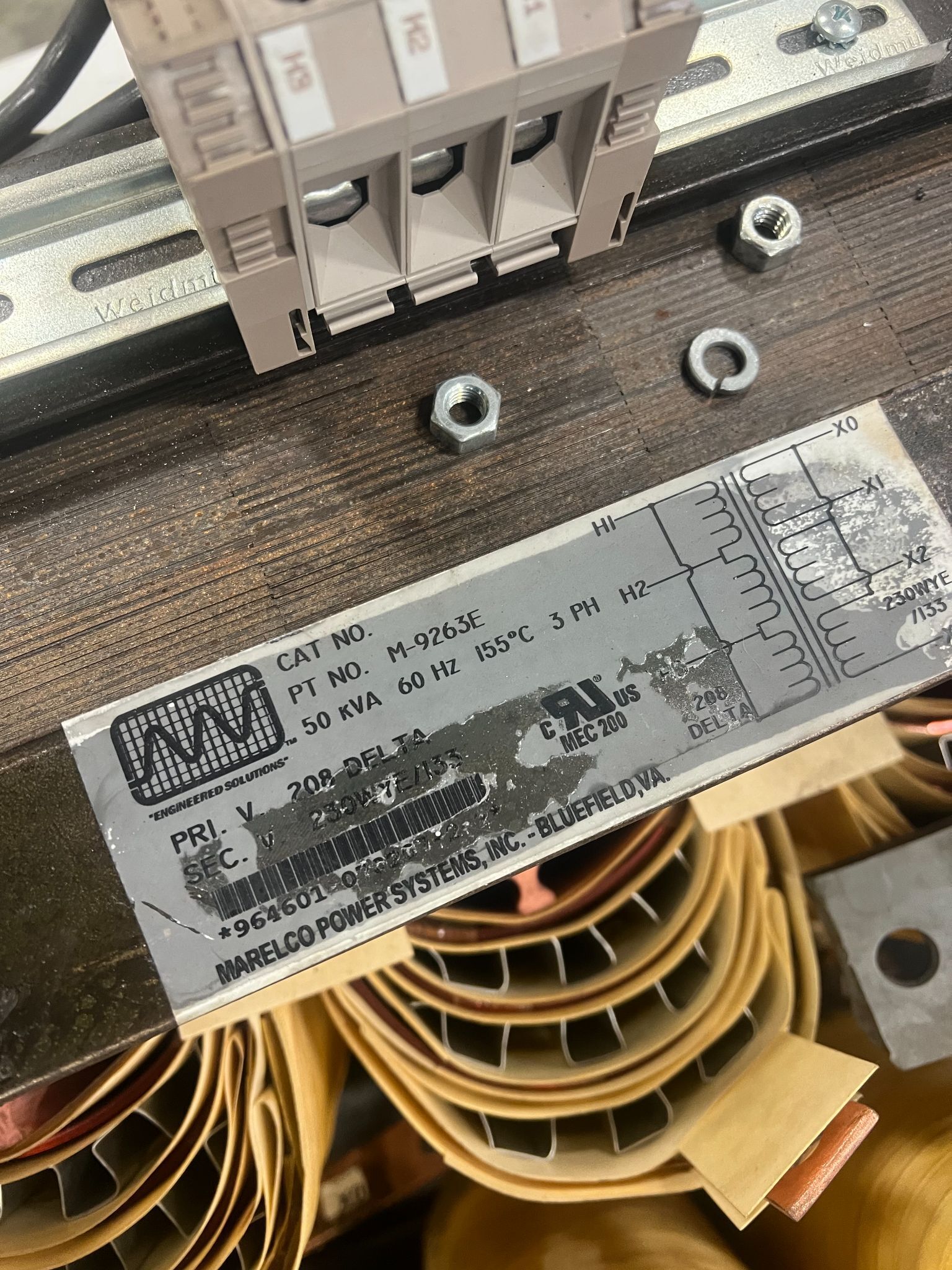 MARELCO M‑9263E 50 kVA 3‑Phase Power Transformer NEW 1