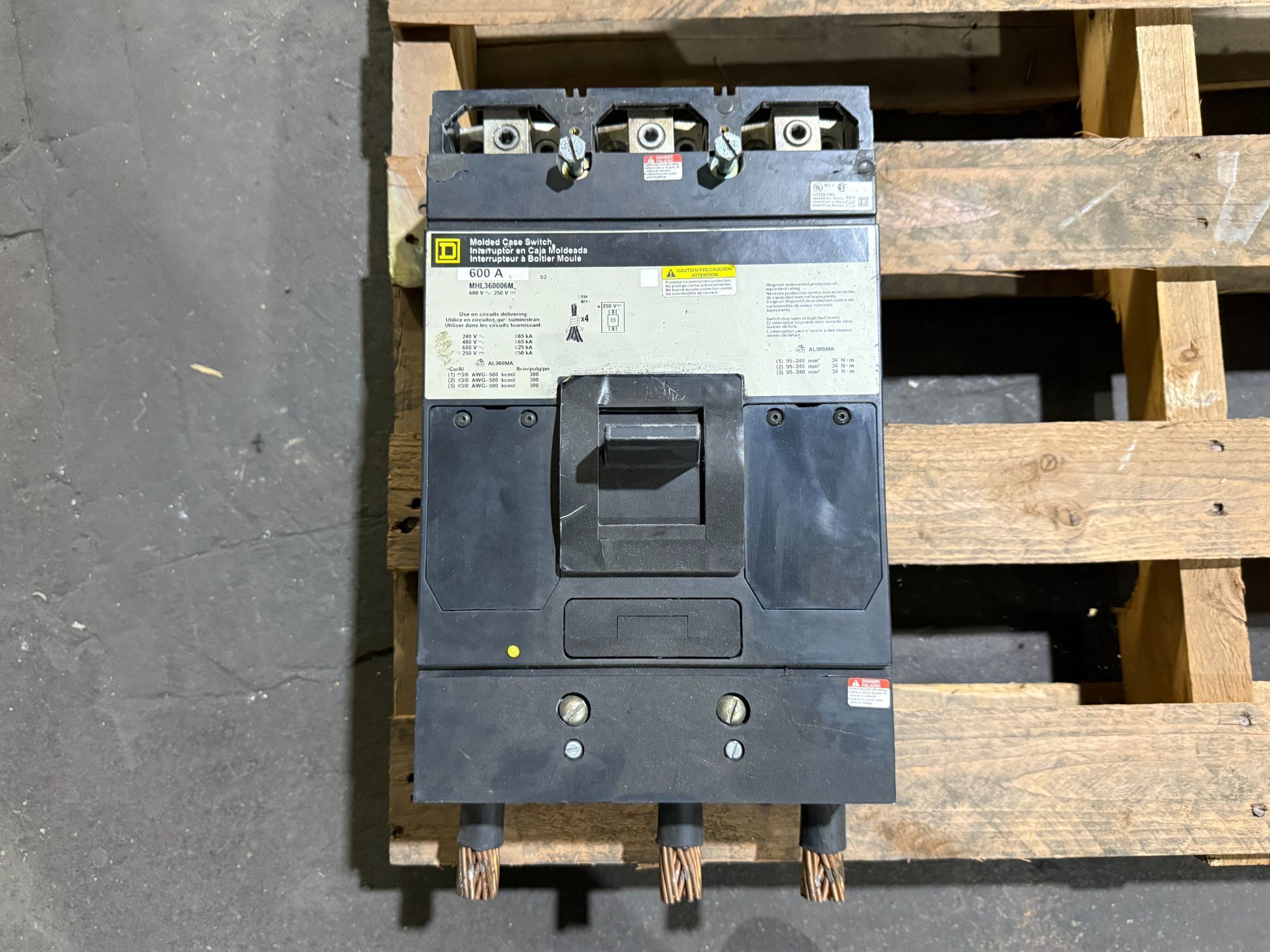 SQUARE D MHL360006M Molded Case Switch USED 0