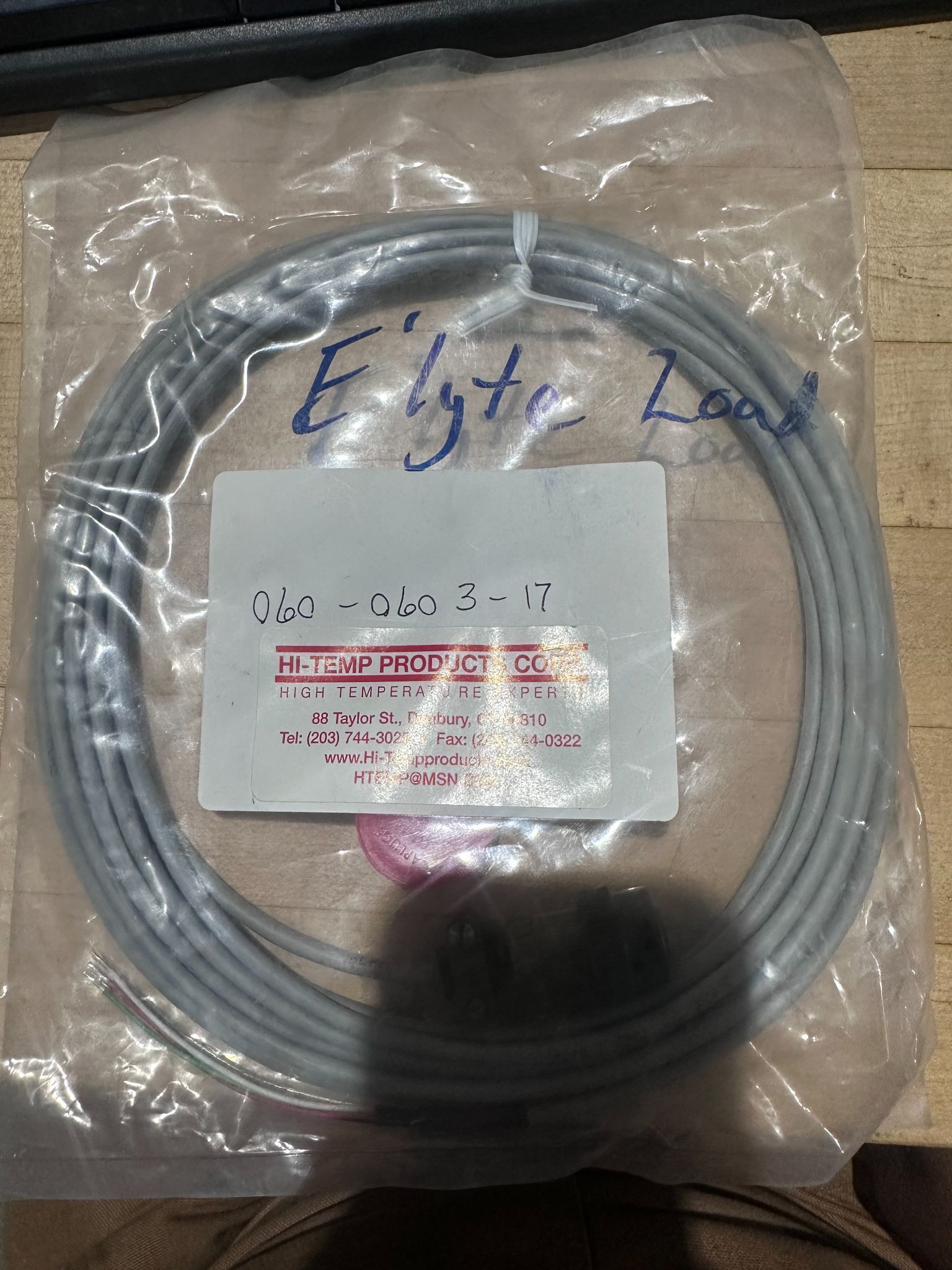 HI‑TEMP PRODUCTS 060‑0603‑17 High‑Temperature Sensor Cable NEW 1