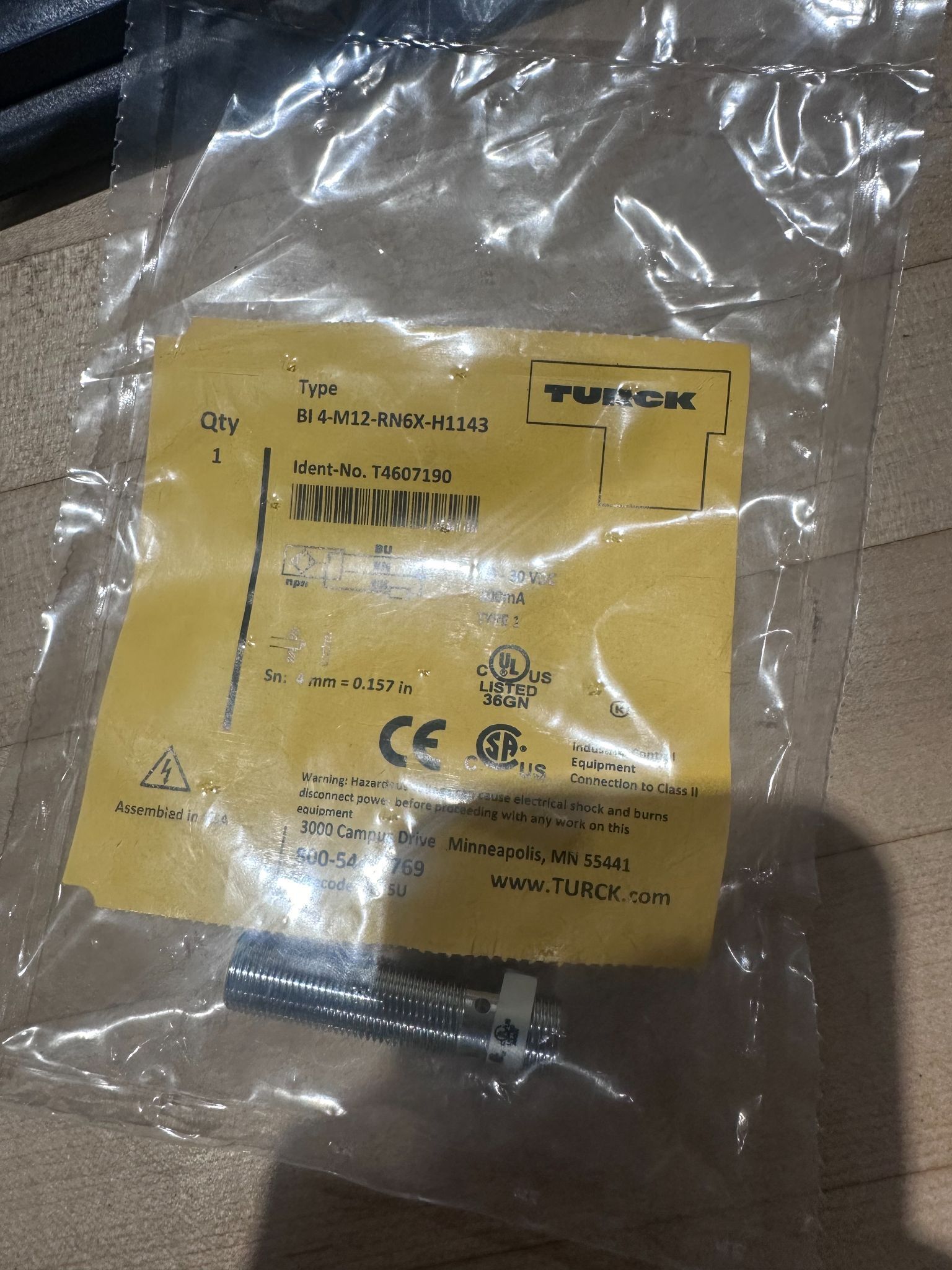 TURCK BI4‑M12‑RN6X‑H1143 Inductive Proximity Sensor NEW 1