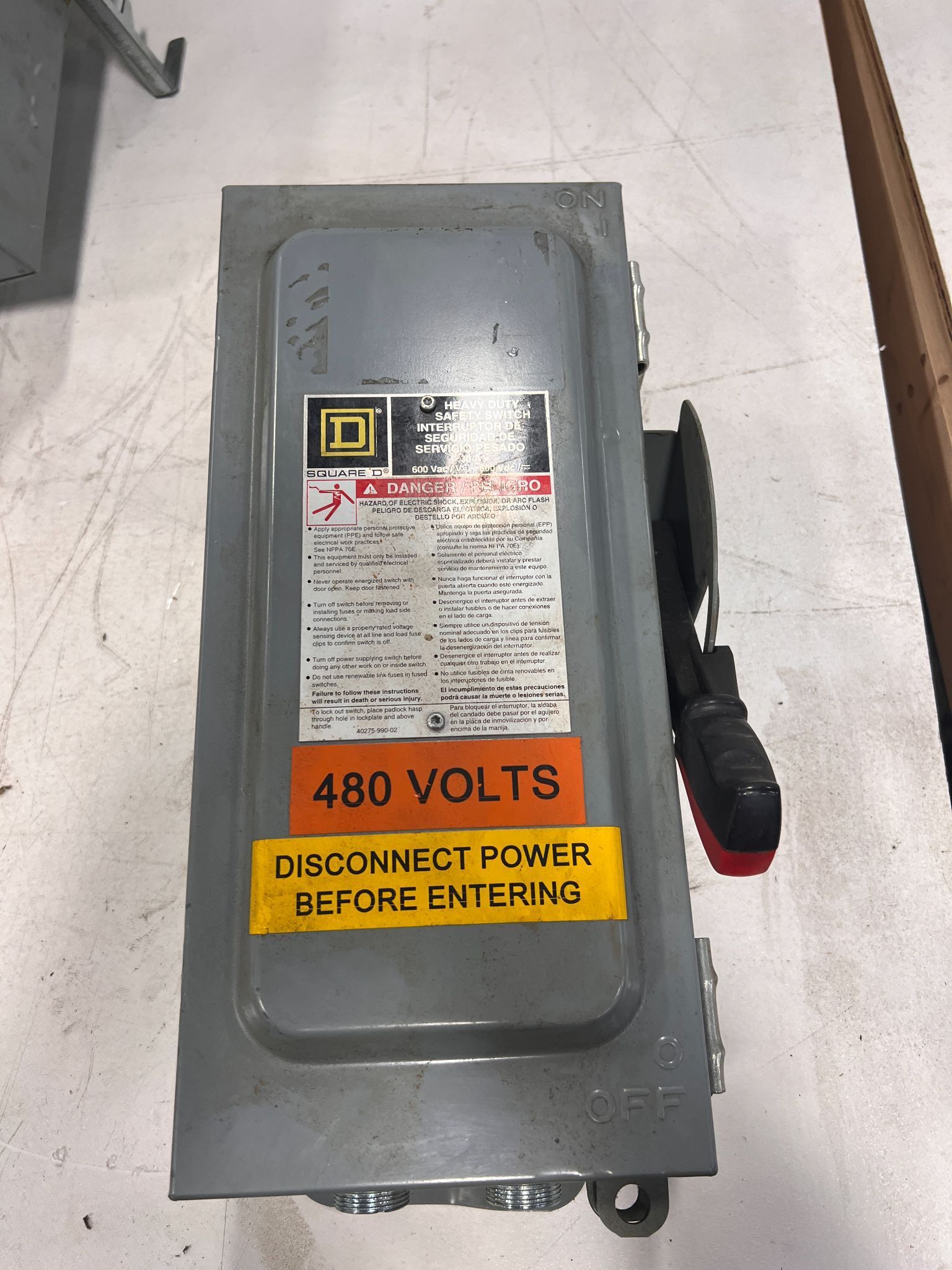 SQUARE D 40275-990-02 Safety Disconnect Switch USED 0
